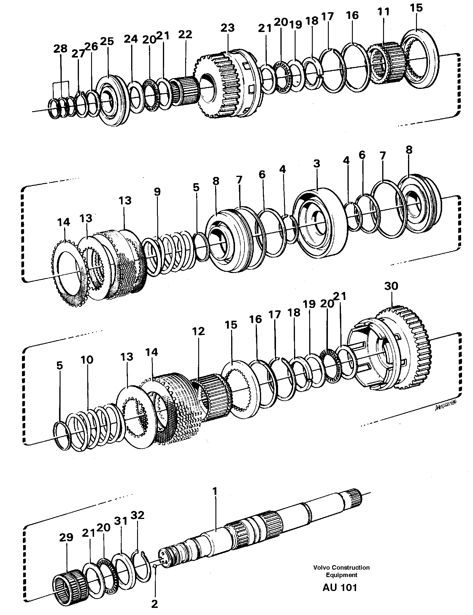 Схема запчастей Volvo L150C - 25482 Hydraulic clutch, 3rd / 4th speed L150C S/N 2768-SWE, 60701-USA