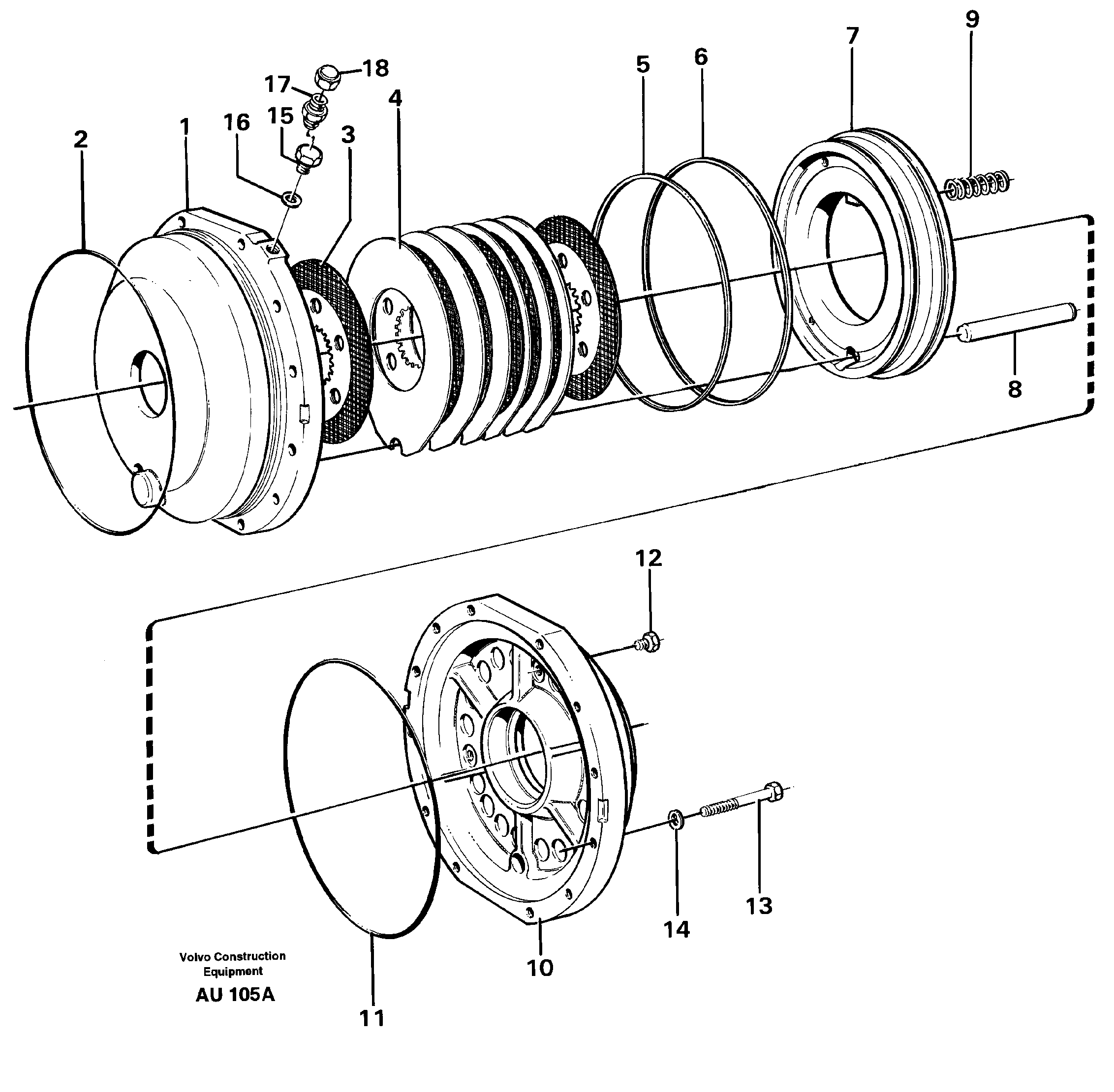 Схема запчастей Volvo L150C - 52829 Parking brake L150C S/N 2768-SWE, 60701-USA