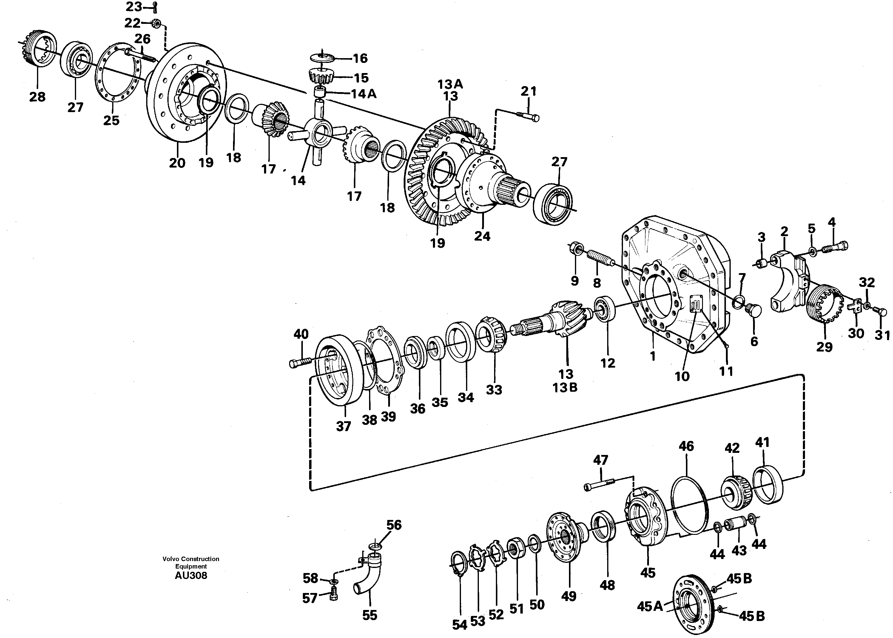 Схема запчастей Volvo L150C - 60252 Final drive, front L150C S/N 2768-SWE, 60701-USA