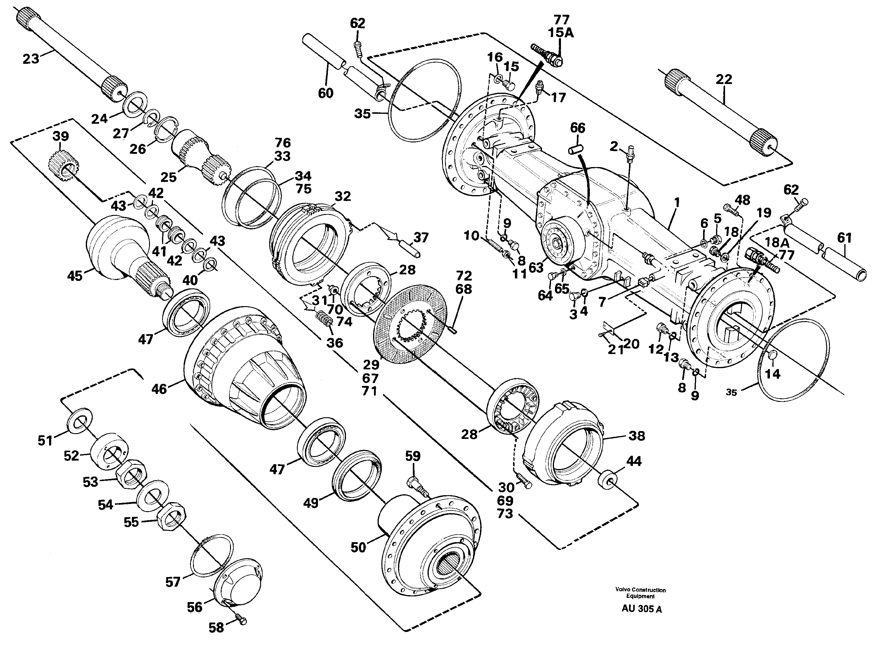 Схема запчастей Volvo L150C - 86426 Planet shaft, rear L150C S/N 2768-SWE, 60701-USA