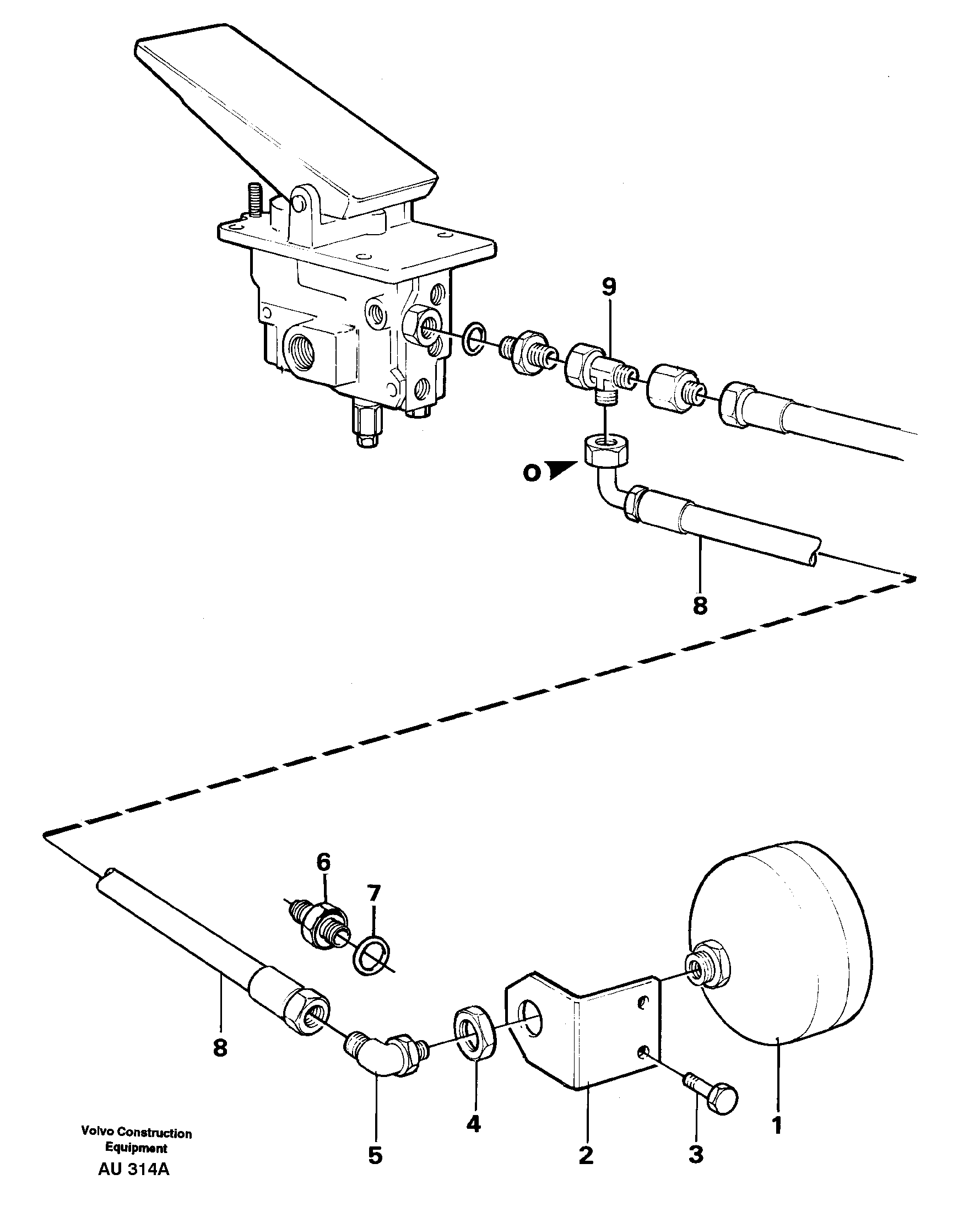 Схема запчастей Volvo L150C - 93461 Footbrake valve with clutches L150C S/N 2768-SWE, 60701-USA