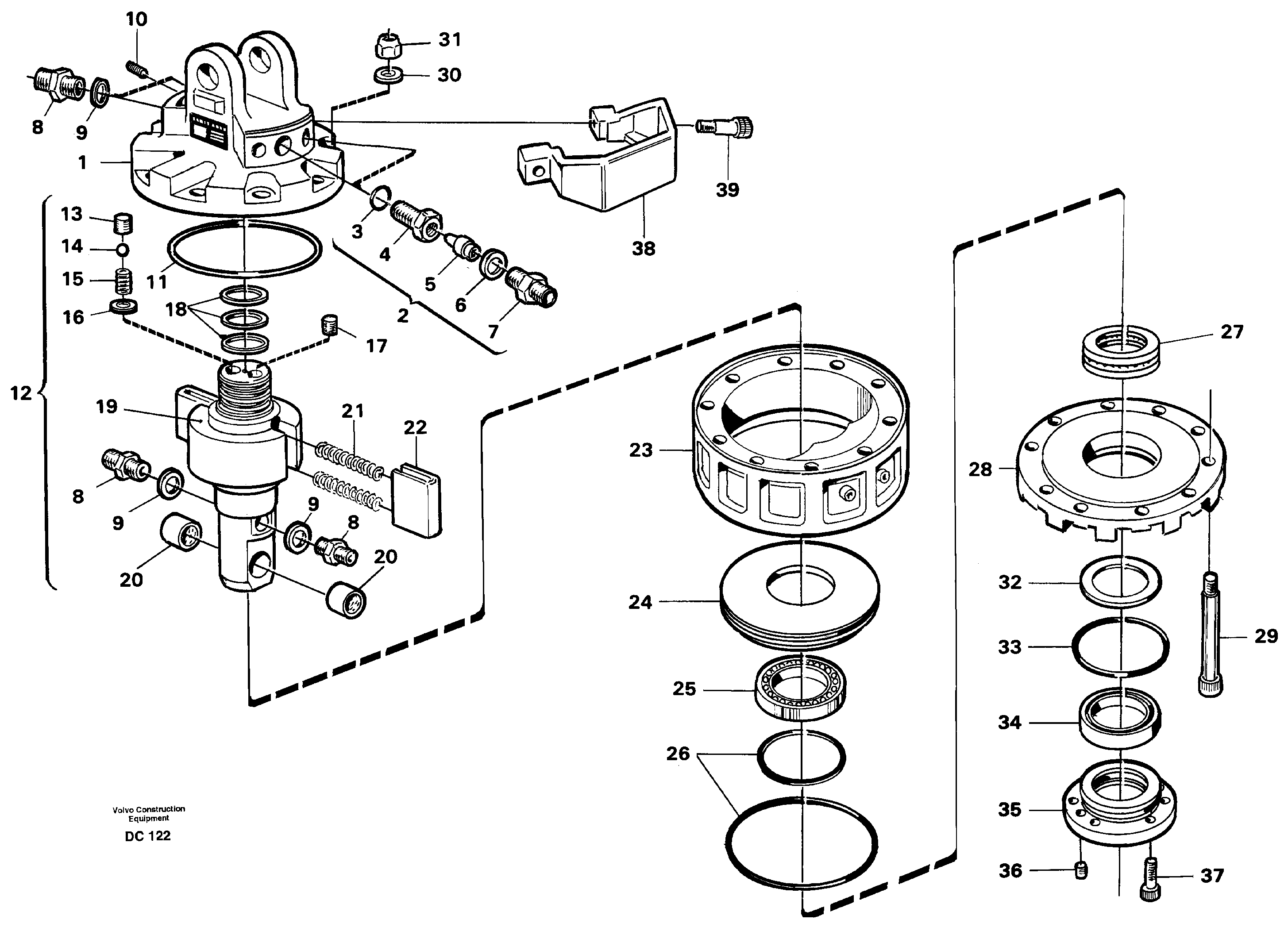 Схема запчастей Volvo L150C - 59561 Rotator ATTACHMENTS ATTACHMENTS WHEEL LOADERS GEN. - C