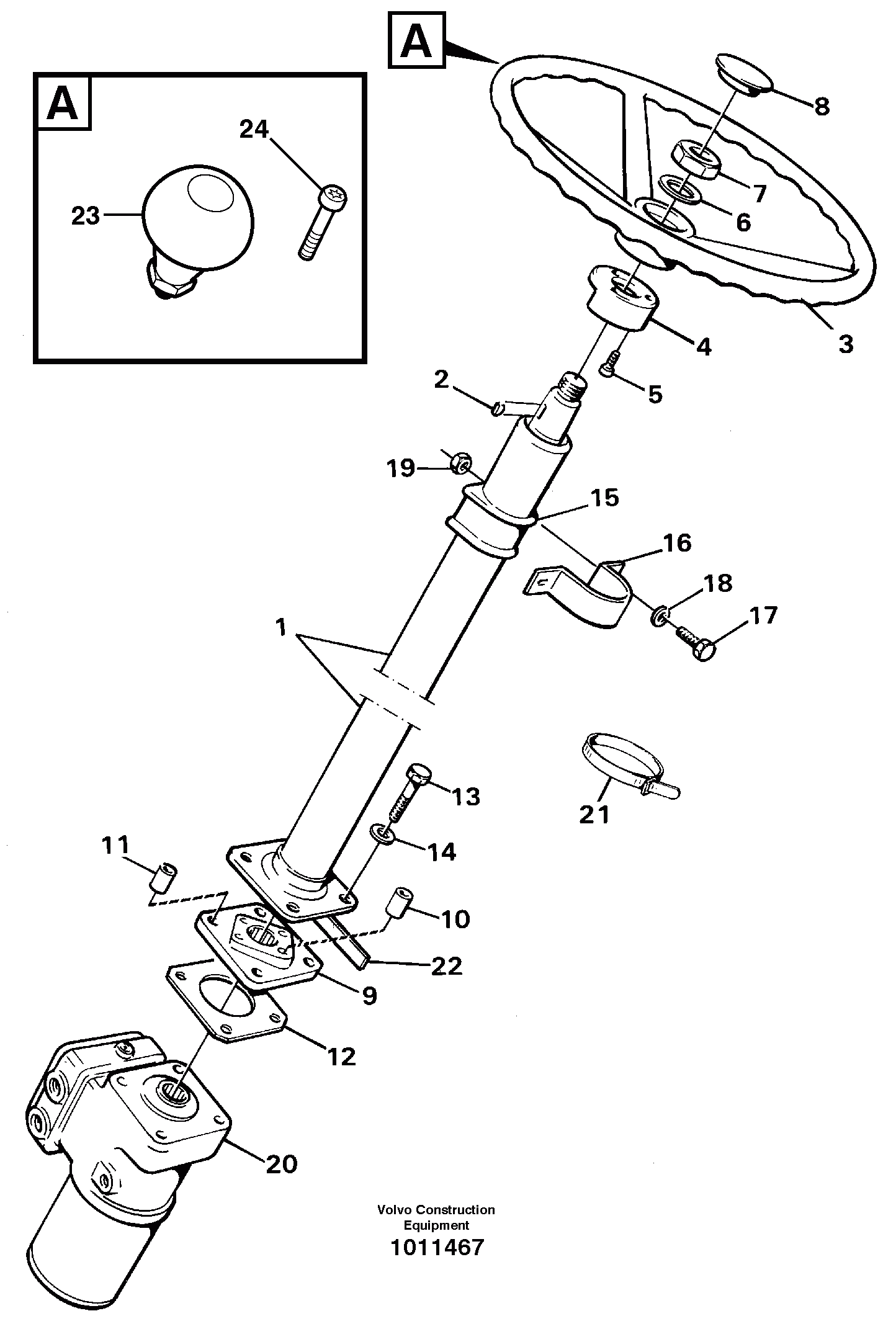 Схема запчастей Volvo L150C - 34391 Steering column with fitting parts L150C S/N 2768-SWE, 60701-USA