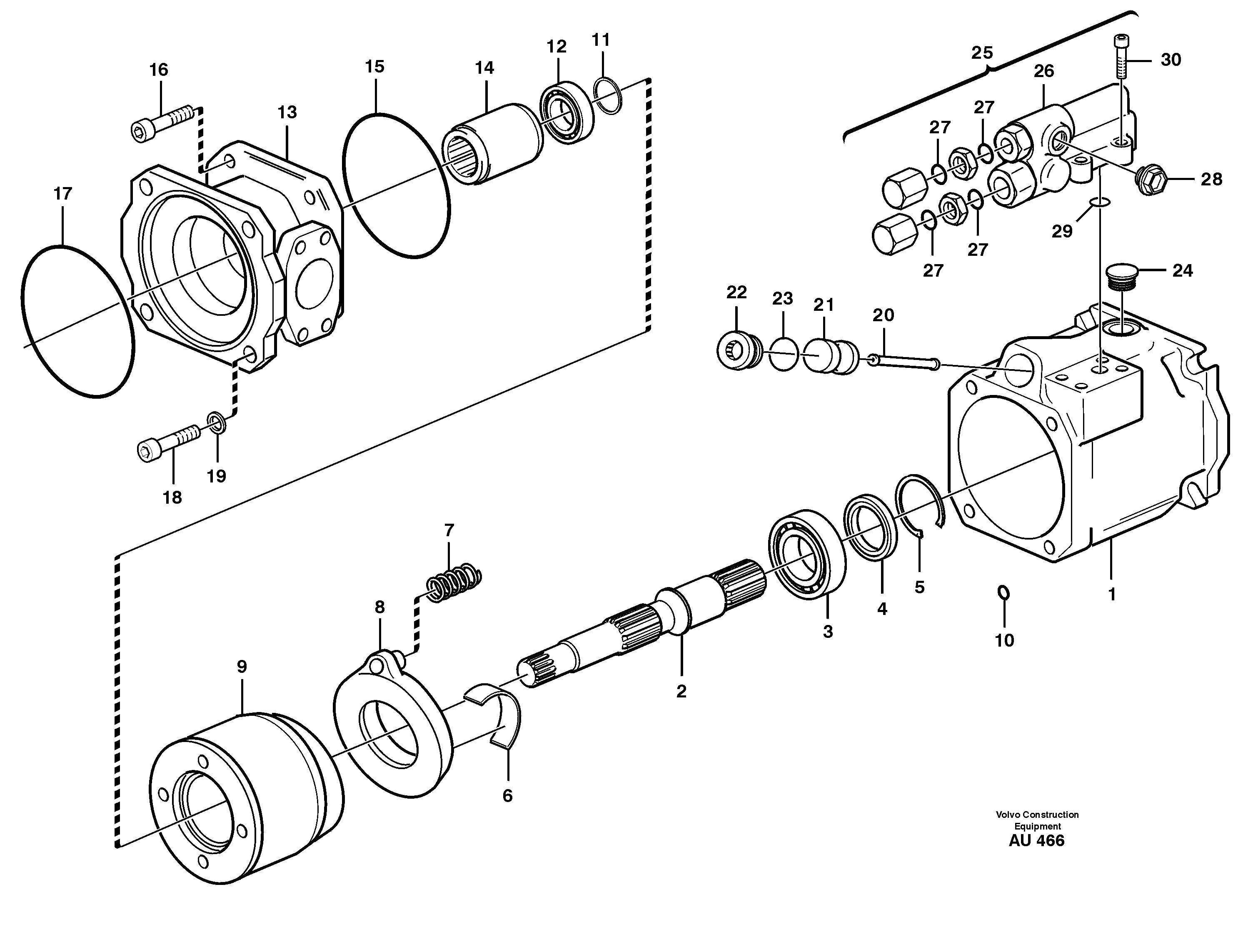 Схема запчастей Volvo L150C - 100504 Гидронасос (основной насос) L150C S/N 2768-SWE, 60701-USA