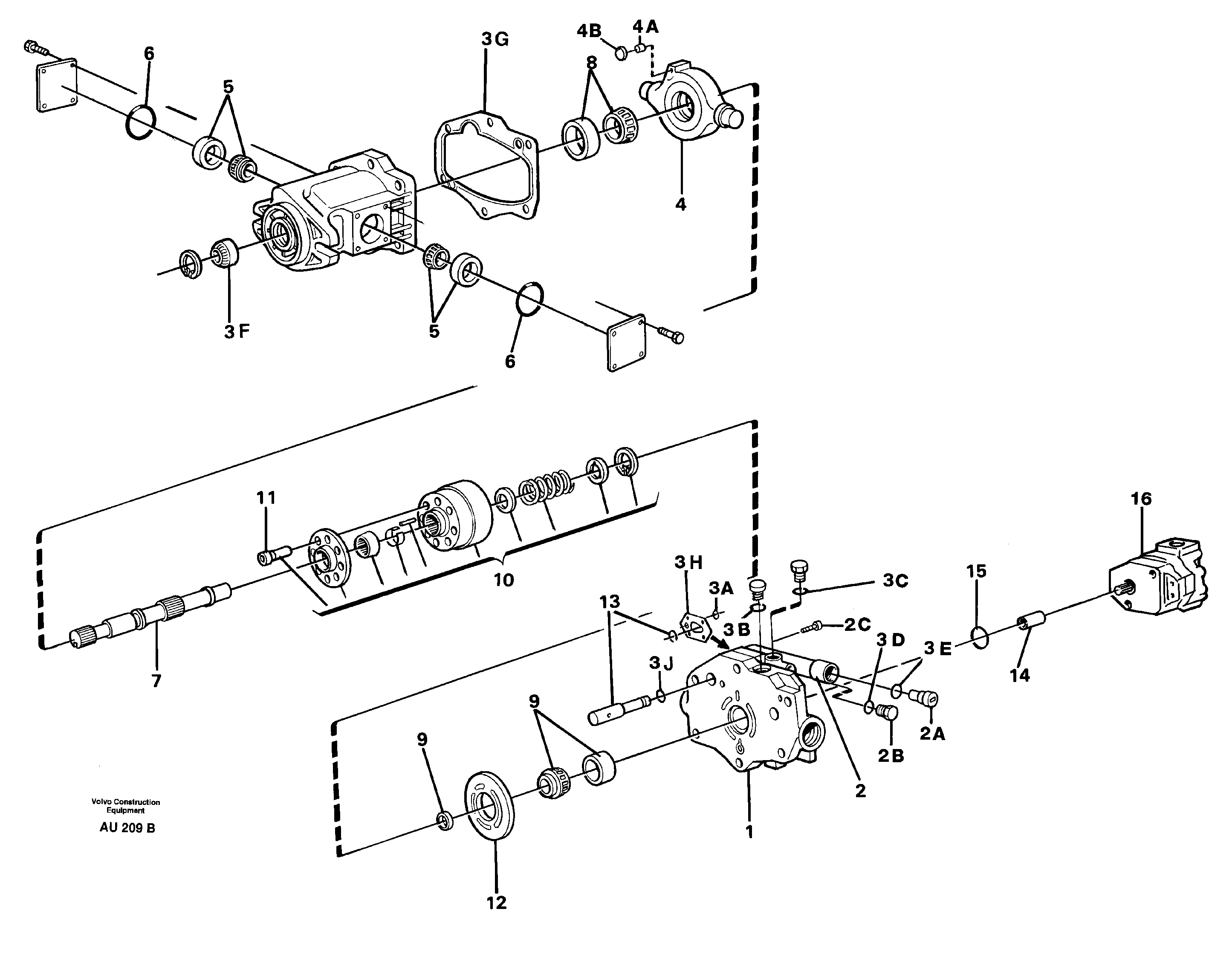 Схема запчастей Volvo L150C - 17058 Гидронасос (основной насос) L150C S/N 2768-SWE, 60701-USA