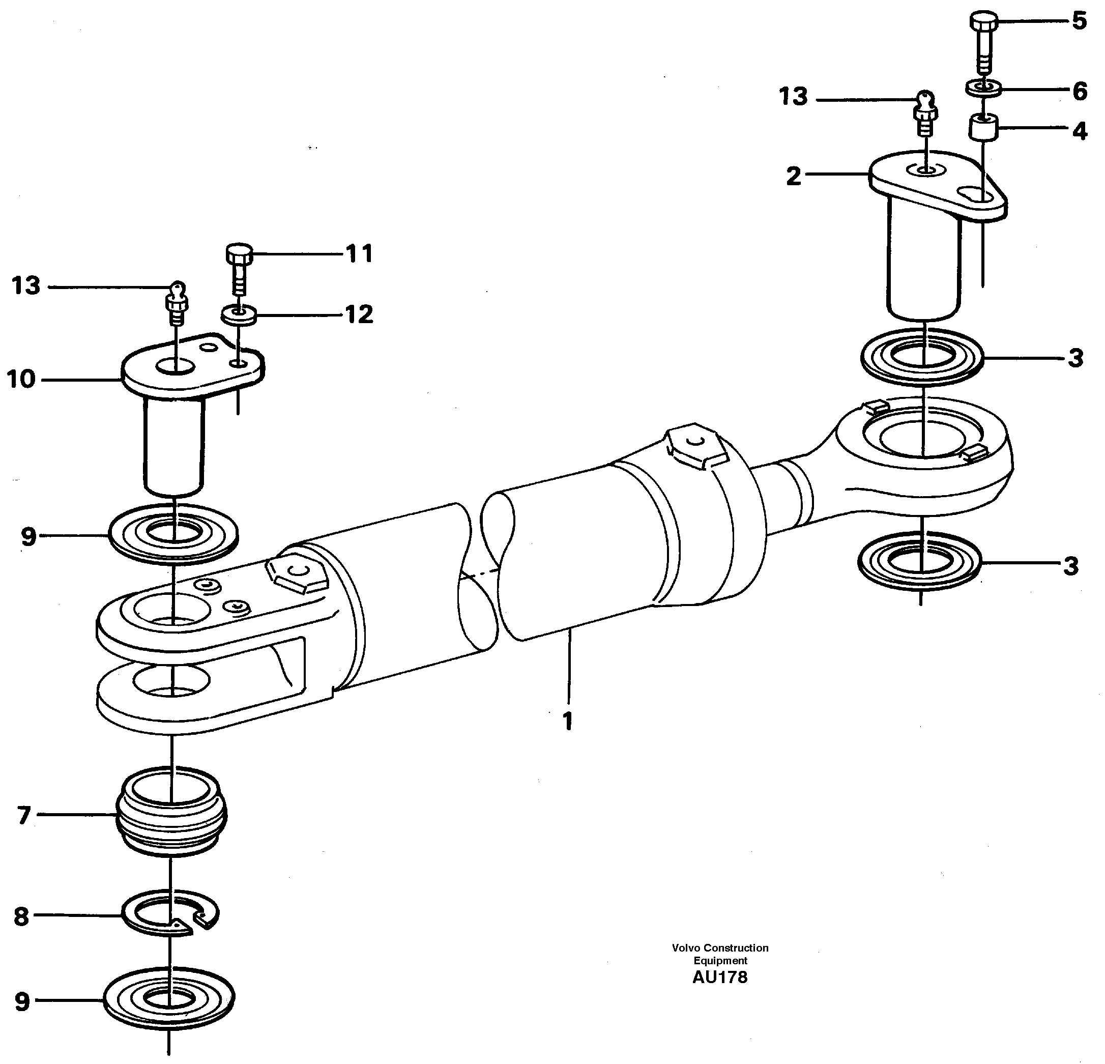 Схема запчастей Volvo L150C - 24269 Hydraulic cylinder with fitting parts L150C S/N 2768-SWE, 60701-USA