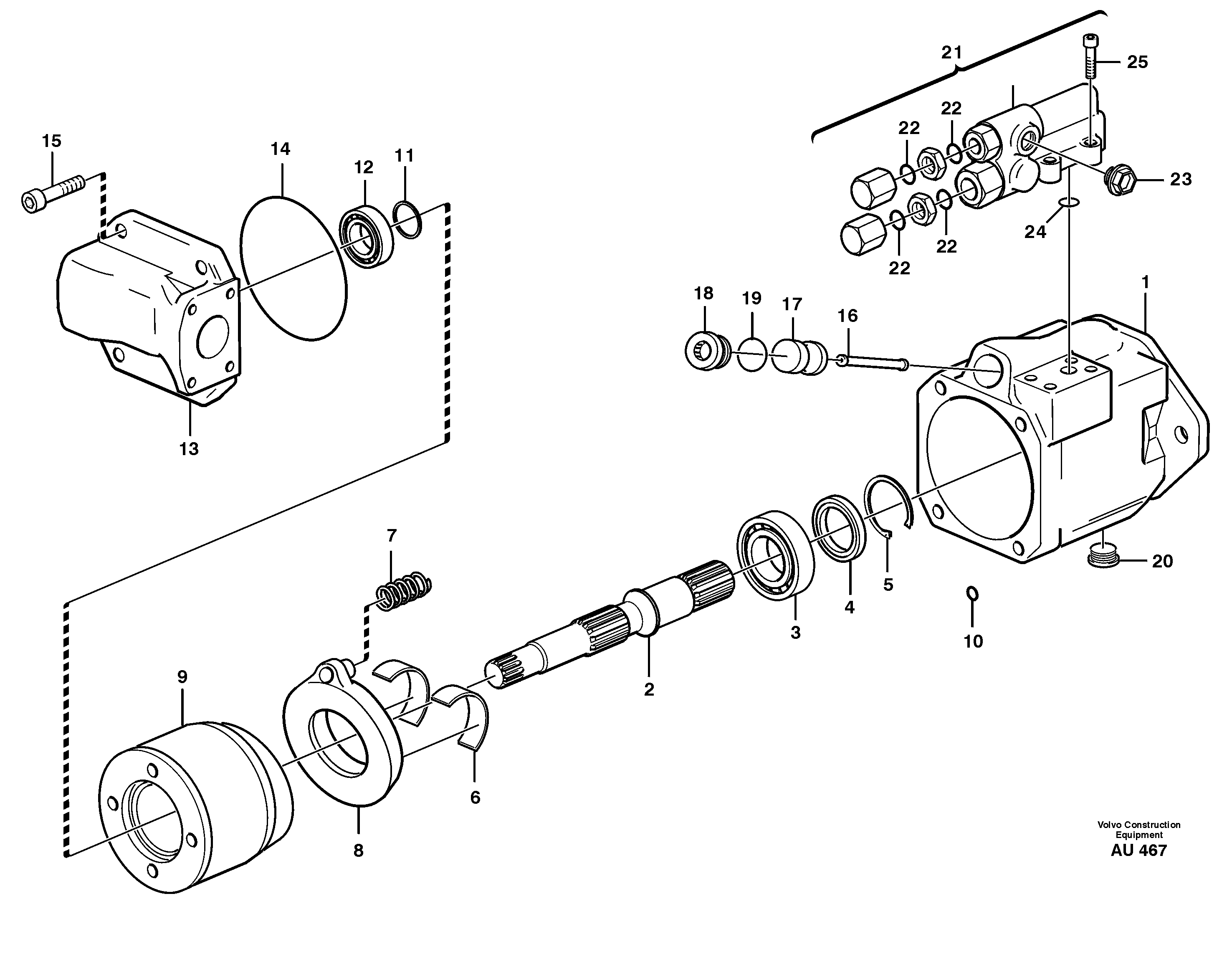 Схема запчастей Volvo L150C - 24272 Гидронасос (основной насос) L150C S/N 2768-SWE, 60701-USA