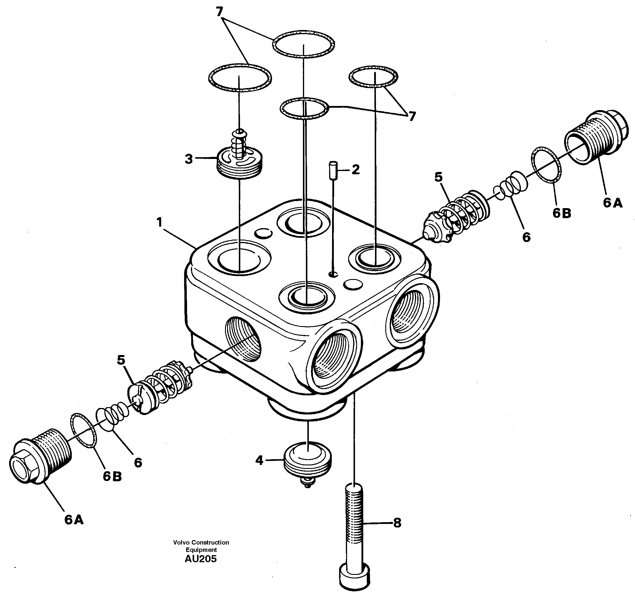 Схема запчастей Volvo L150C - 28027 Valve housing L150C S/N 2768-SWE, 60701-USA