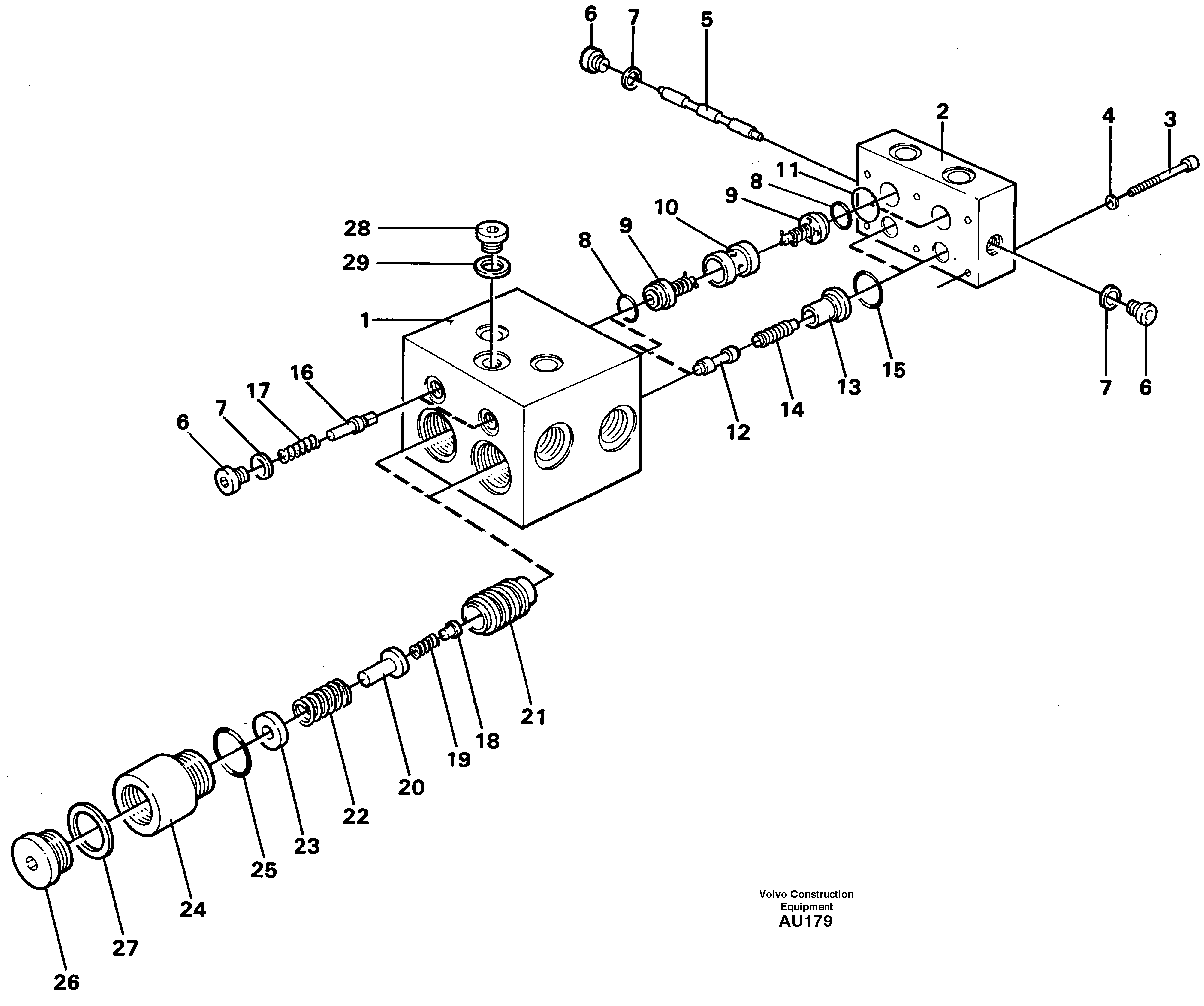 Схема запчастей Volvo L150C - 79325 Shift valve L150C S/N 2768-SWE, 60701-USA