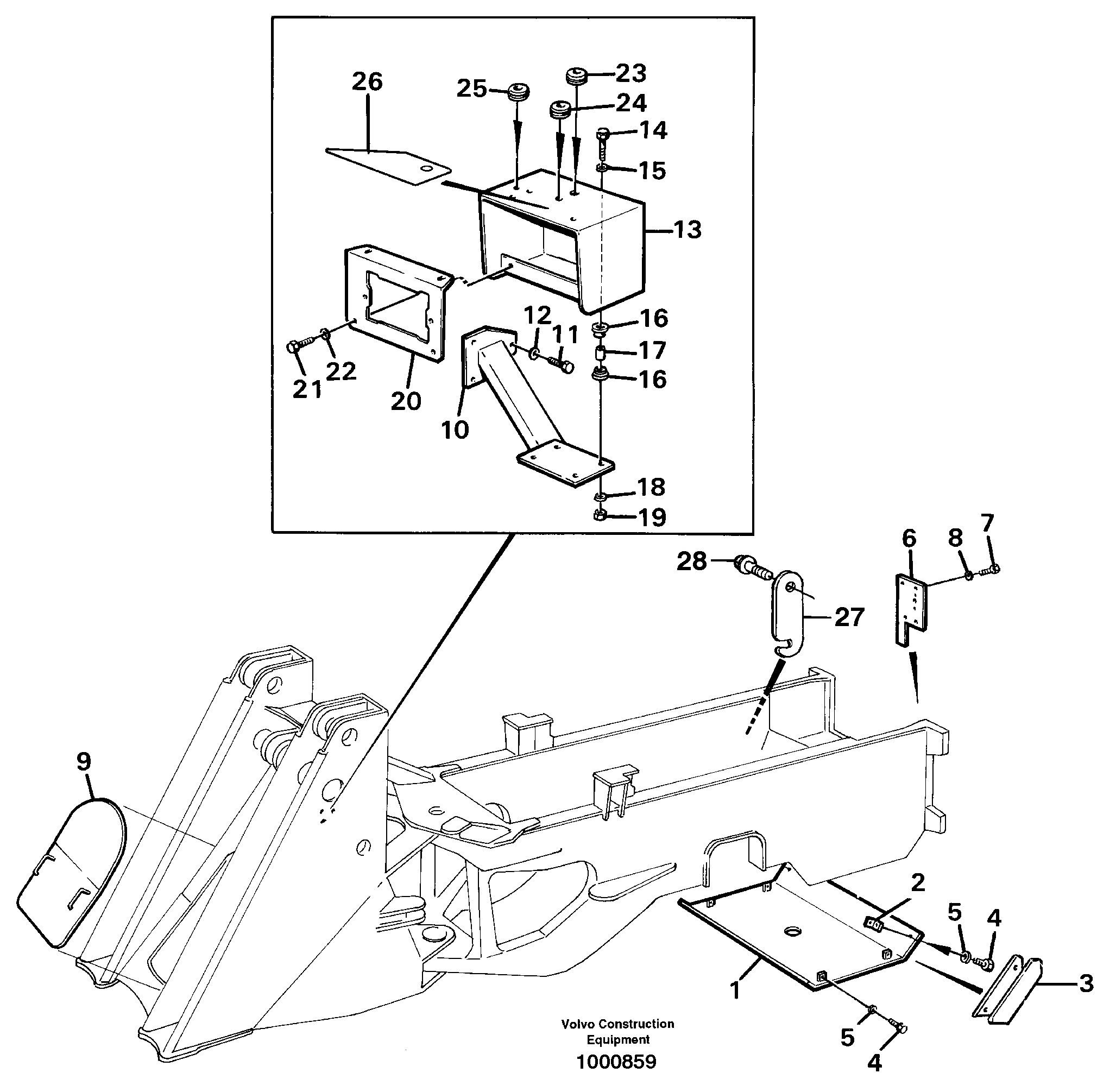 Схема запчастей Volvo L150C - 89243 Protecting plates L150C S/N 2768-SWE, 60701-USA