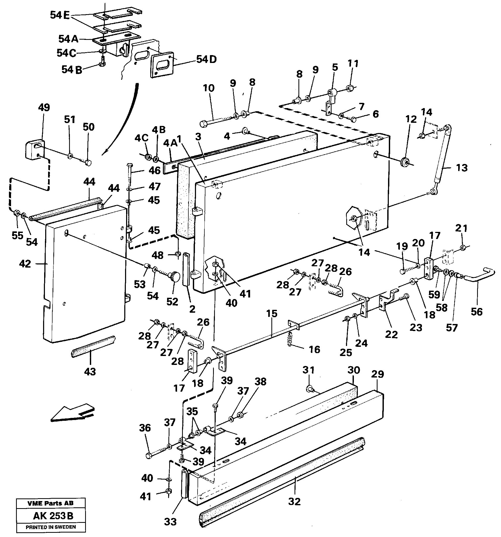 Схема запчастей Volvo L180C - 65939 Side hatches L180/L180C VOLVO BM VOLVO BM L180/L180C SER NO -2532 / -60469 USA