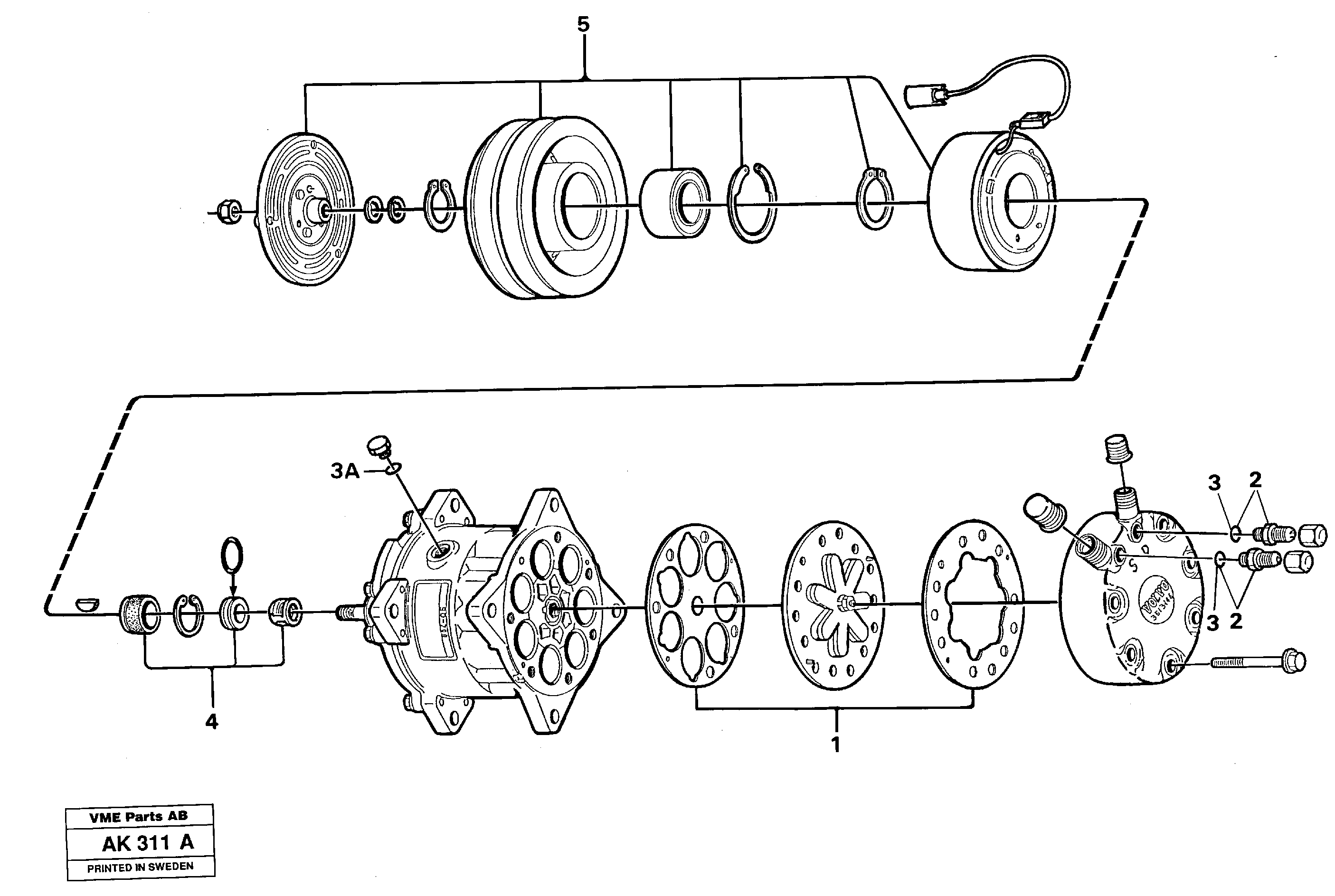 Схема запчастей Volvo L180C - 13276 Compressor L180/L180C VOLVO BM VOLVO BM L180/L180C SER NO -2532 / -60469 USA