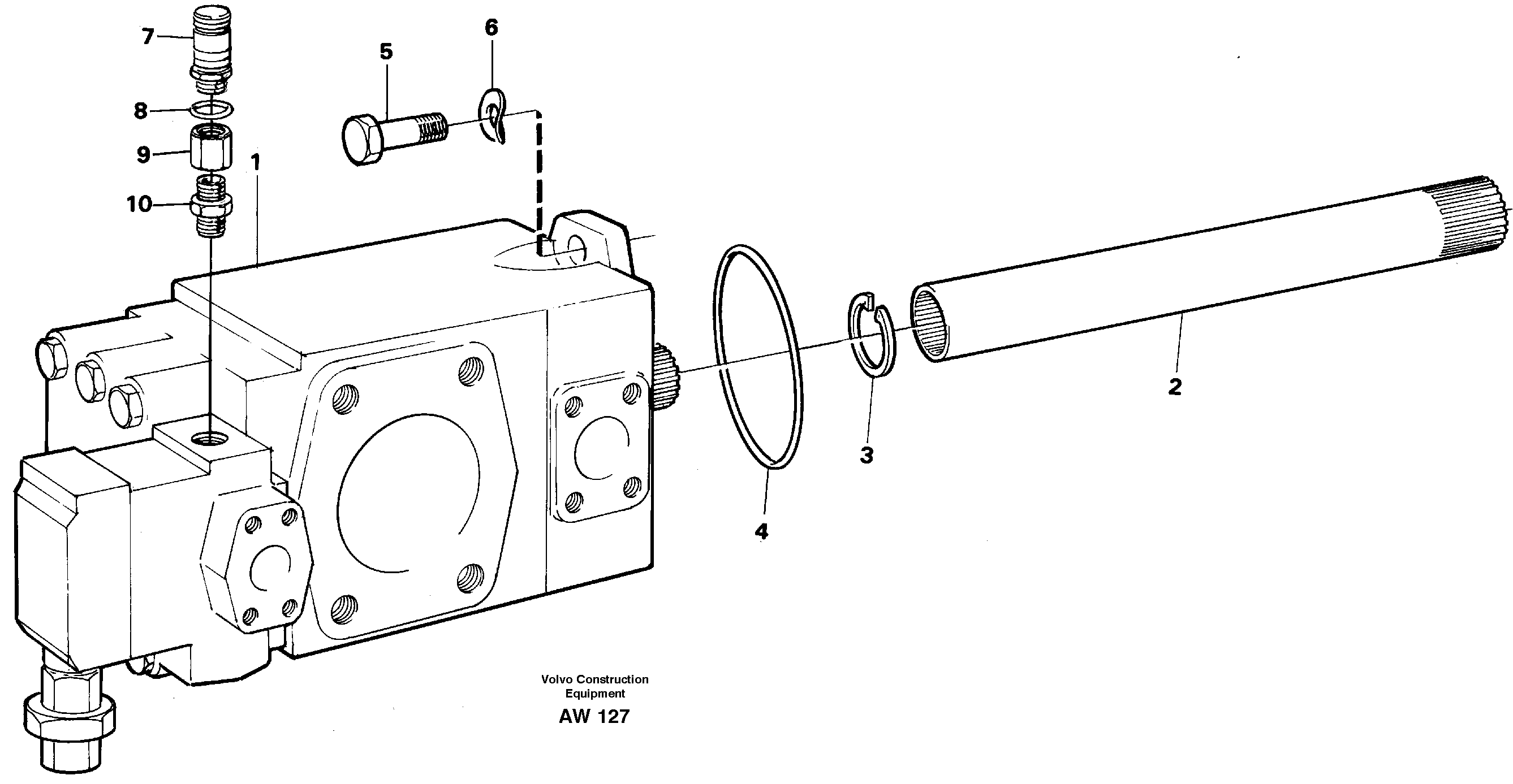 Схема запчастей Volvo L180C - 92342 Hydraulic pump with fitting parts L180C S/N 2533-SWE, 60465-USA