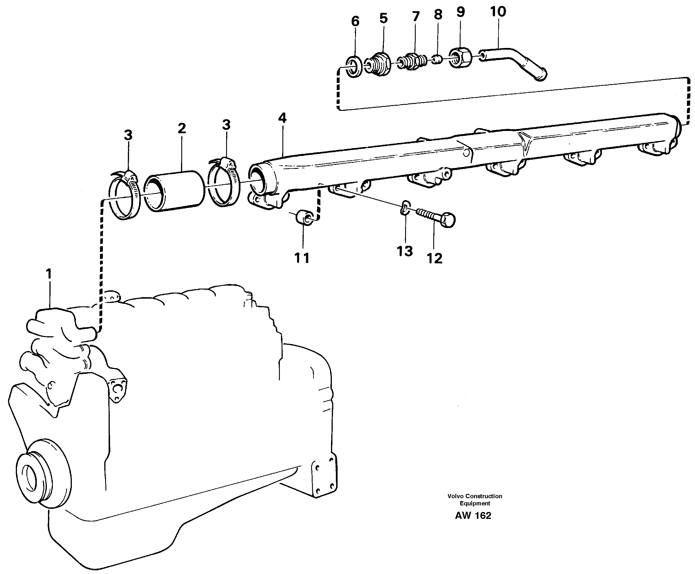 Схема запчастей Volvo L180C - 74770 Трубка водяная L180C S/N 2533-SWE, 60465-USA