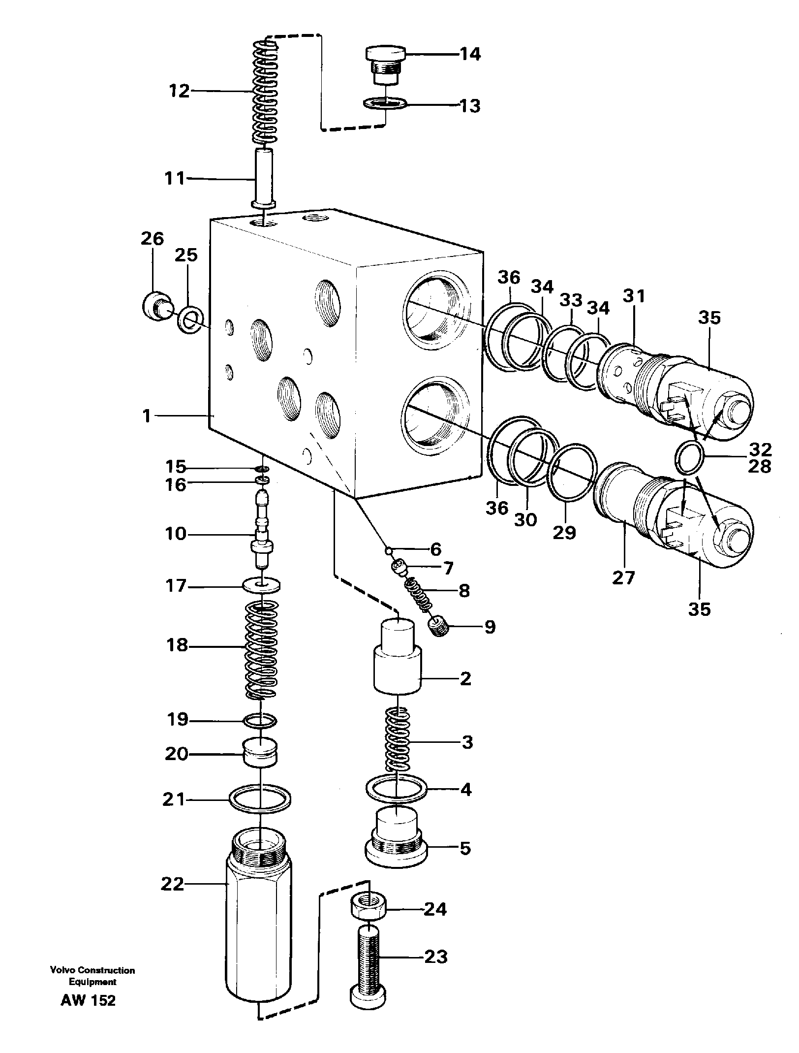 Схема запчастей Volvo L180C - 21157 Relief valve L180C S/N 2533-SWE, 60465-USA