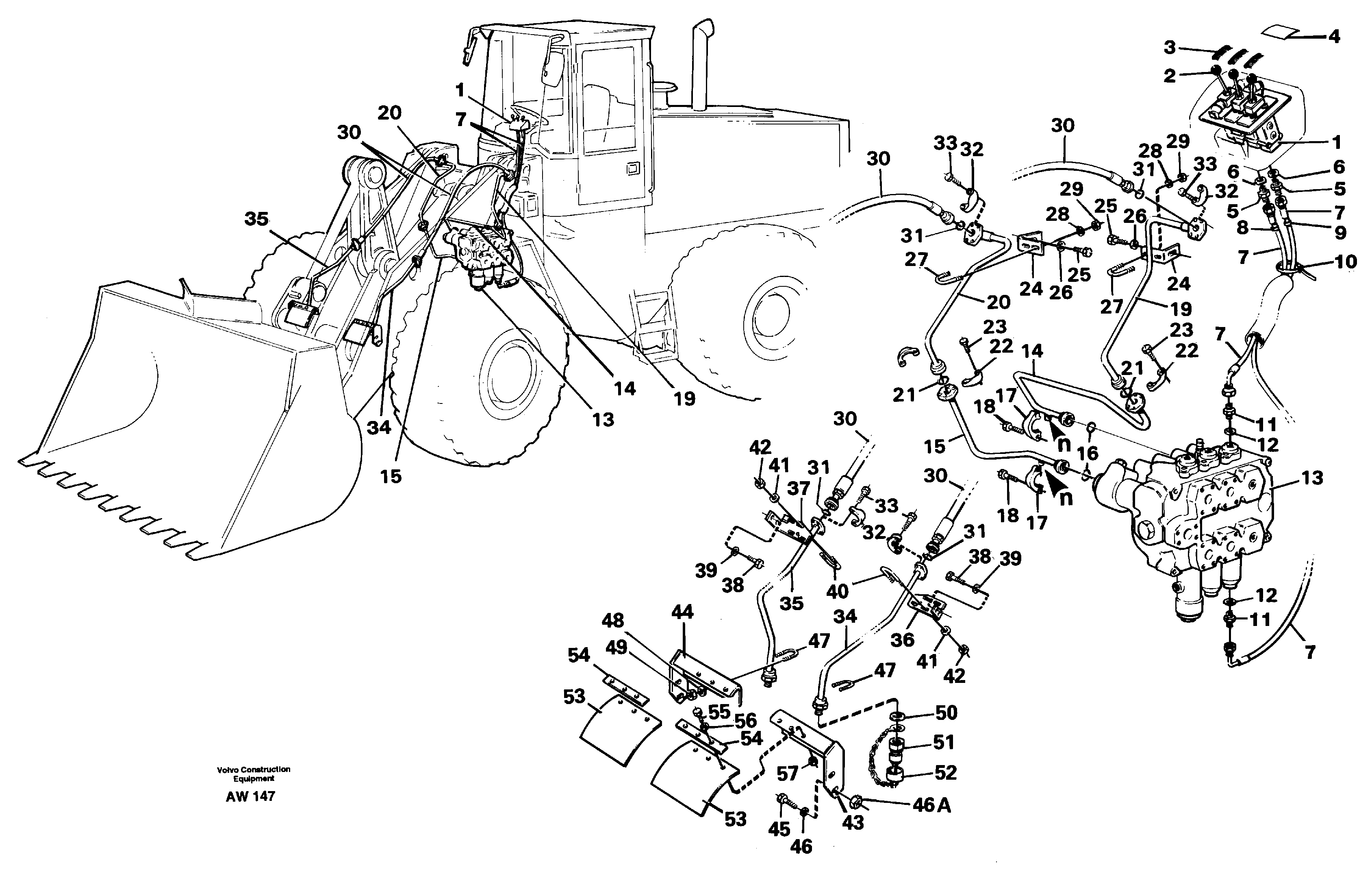 Схема запчастей Volvo L180C - 60440 Hydraulic system, 3:rd function L180C S/N 2533-SWE, 60465-USA