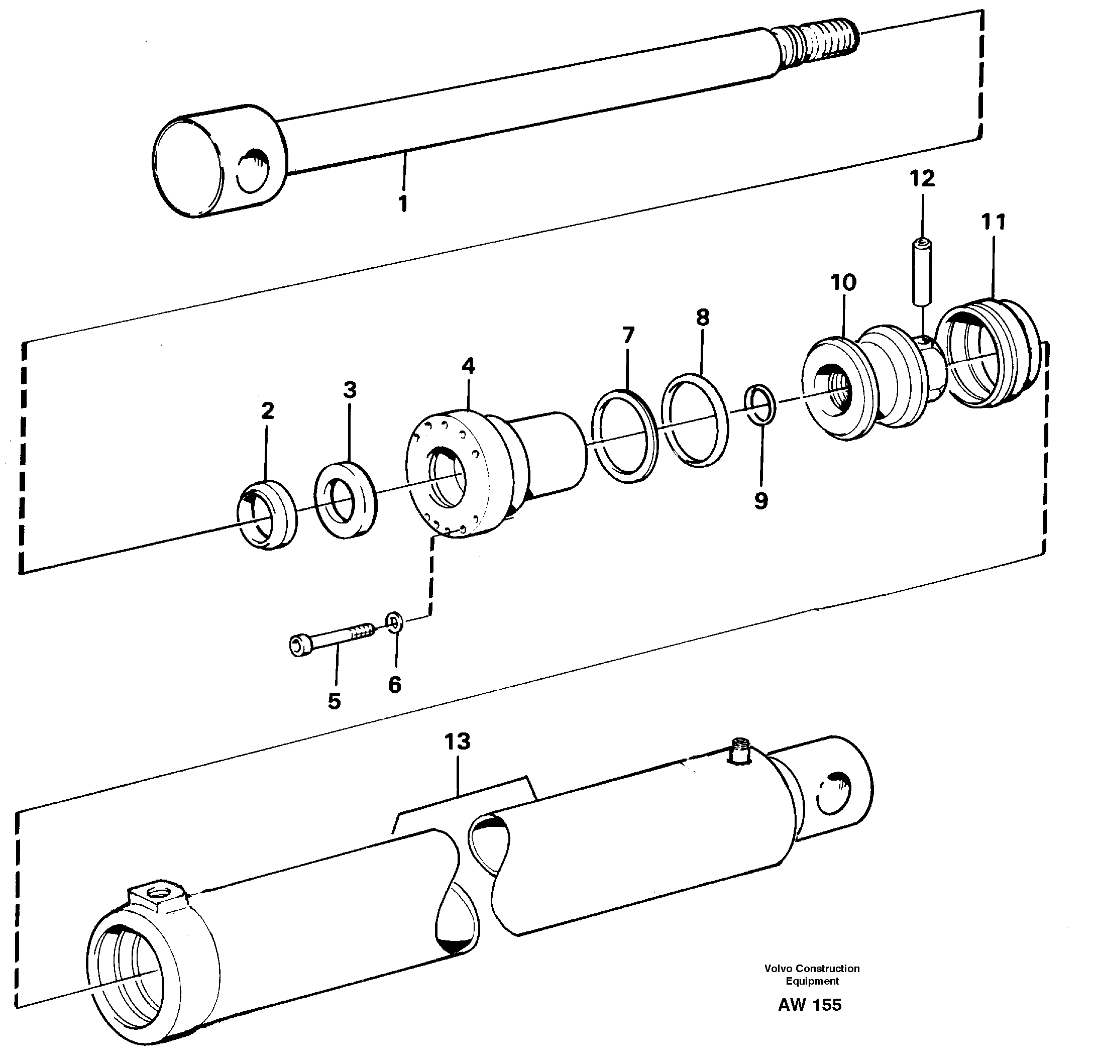 Схема запчастей Volvo L180C - 28783 Hydraulic cylinder L180C S/N 2533-SWE, 60465-USA