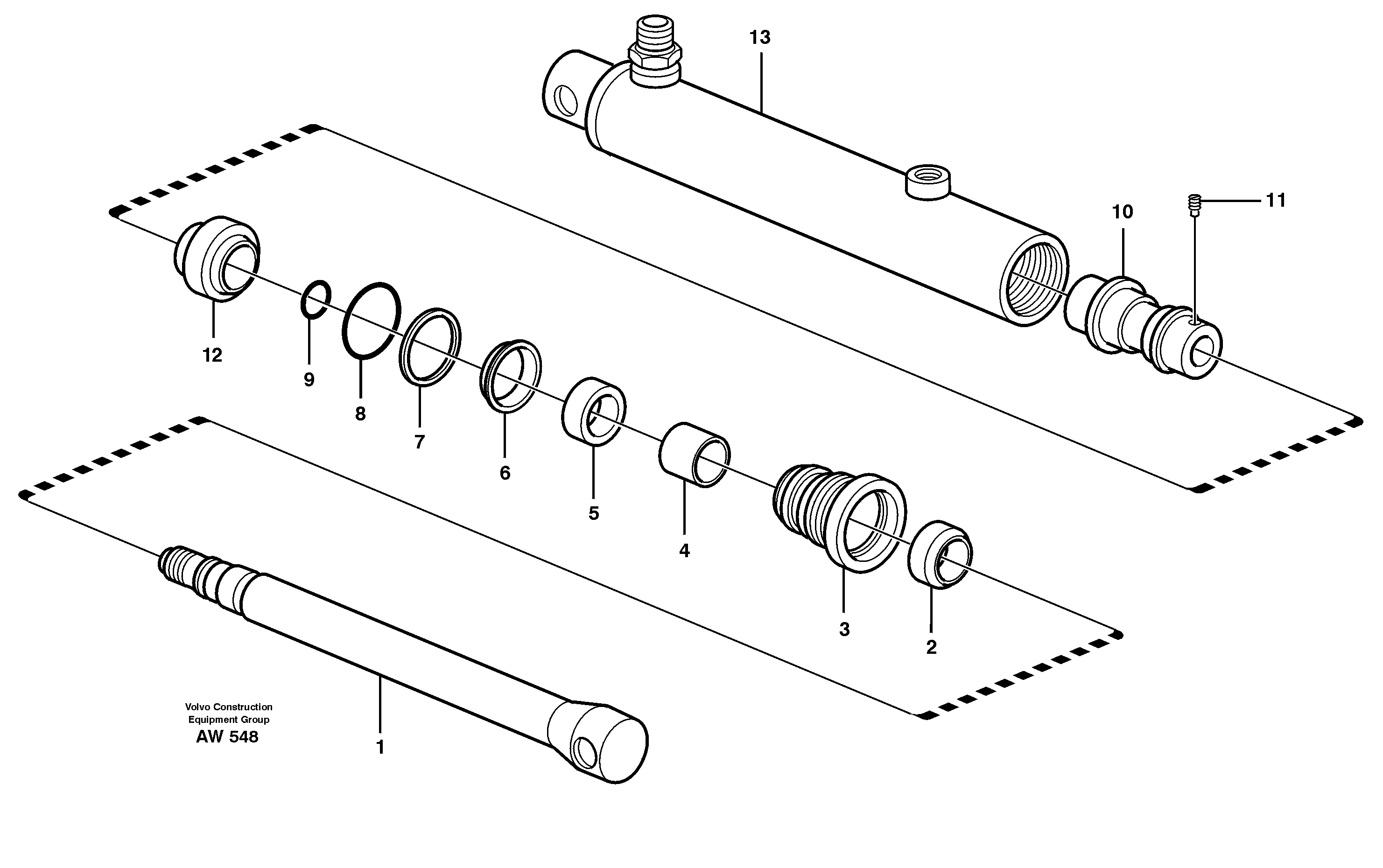 Схема запчастей Volvo L180C - 38670 Hydraulic cylinder. VOAC L180C S/N 2533-SWE, 60465-USA