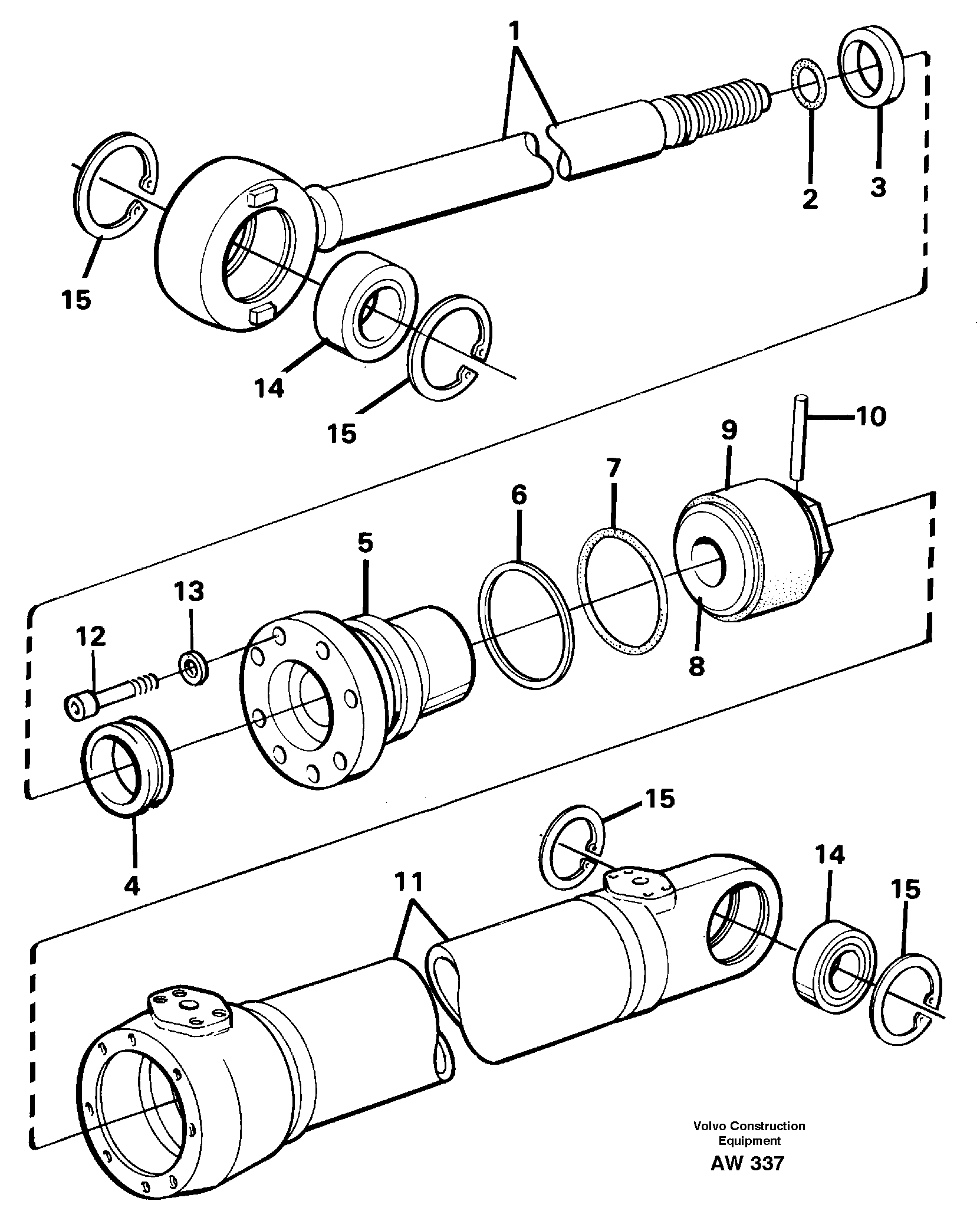 Схема запчастей Volvo L180C - 49409 Hydraulic cylinder L180C S/N 2533-SWE, 60465-USA