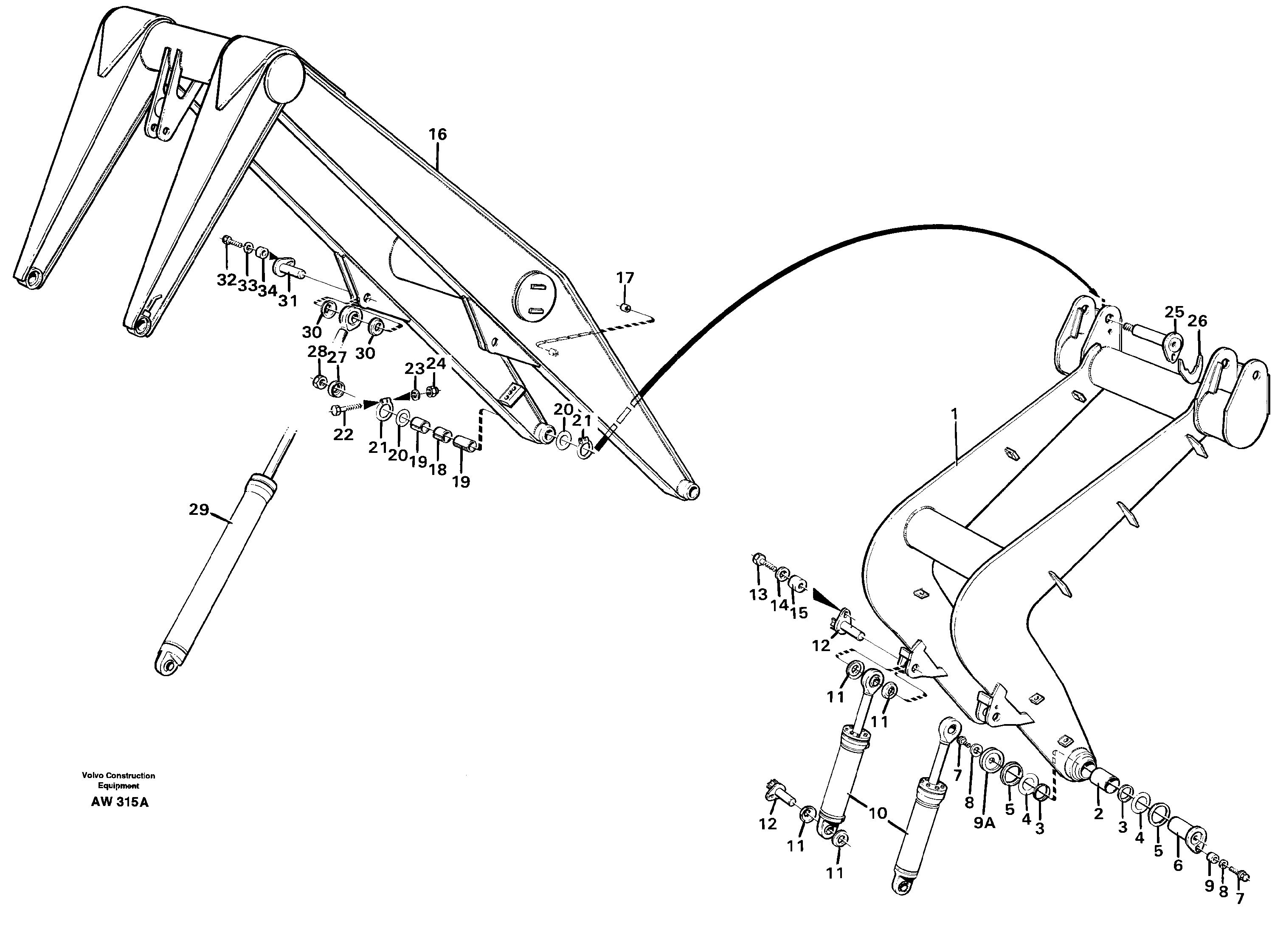 Схема запчастей Volvo L180C - 55430 Timber handling tool L180C S/N 2533-SWE, 60465-USA