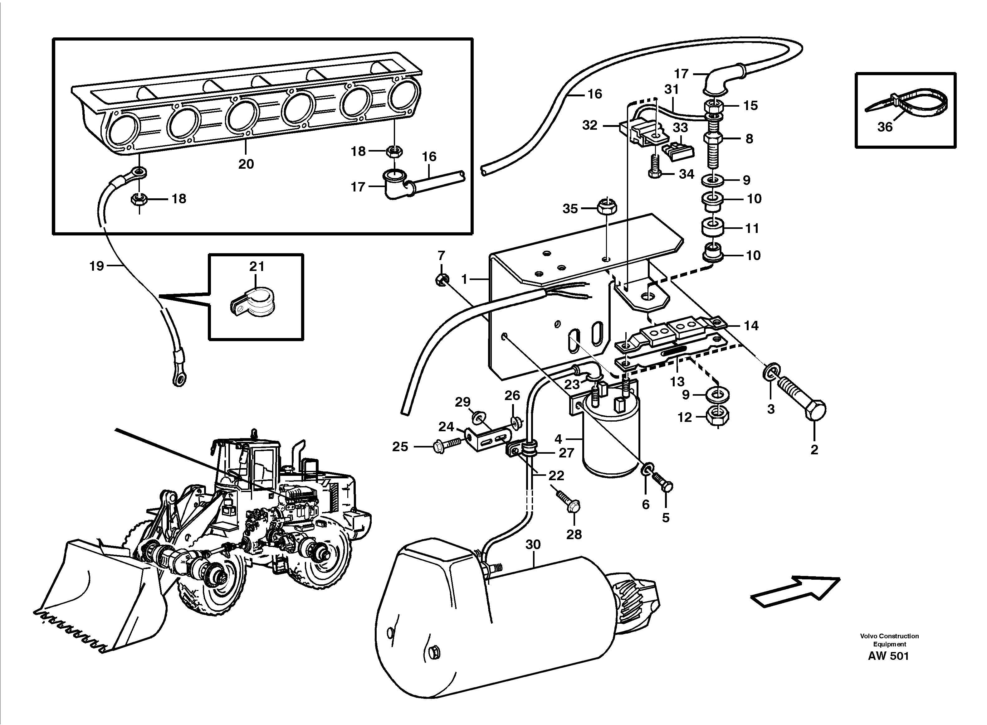 Схема запчастей Volvo L180C - 84042 Pre-heatert with fitting parts L180C S/N 2533-SWE, 60465-USA