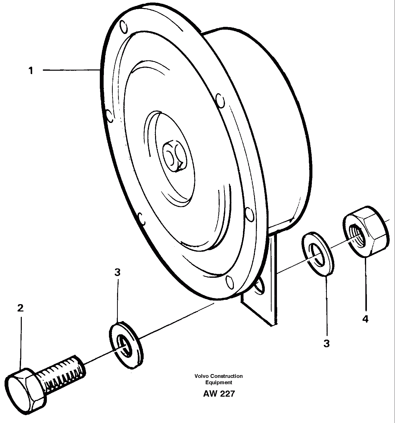 Схема запчастей Volvo L180C - 23455 Compressor horn L180C S/N 2533-SWE, 60465-USA