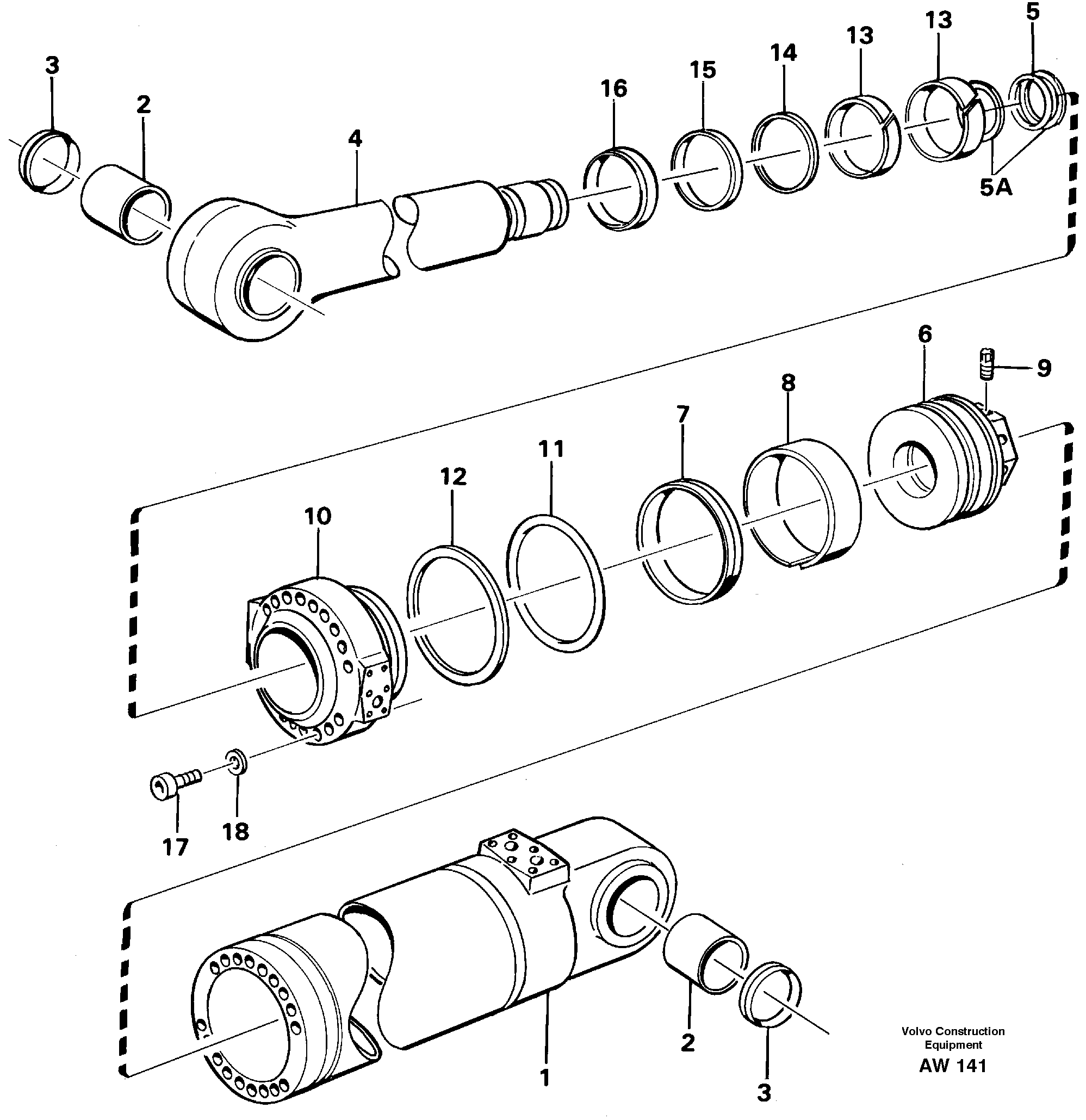 Схема запчастей Volvo L180C - 24507 Hydraulic cylinder, tilt L180C S/N 2533-SWE, 60465-USA