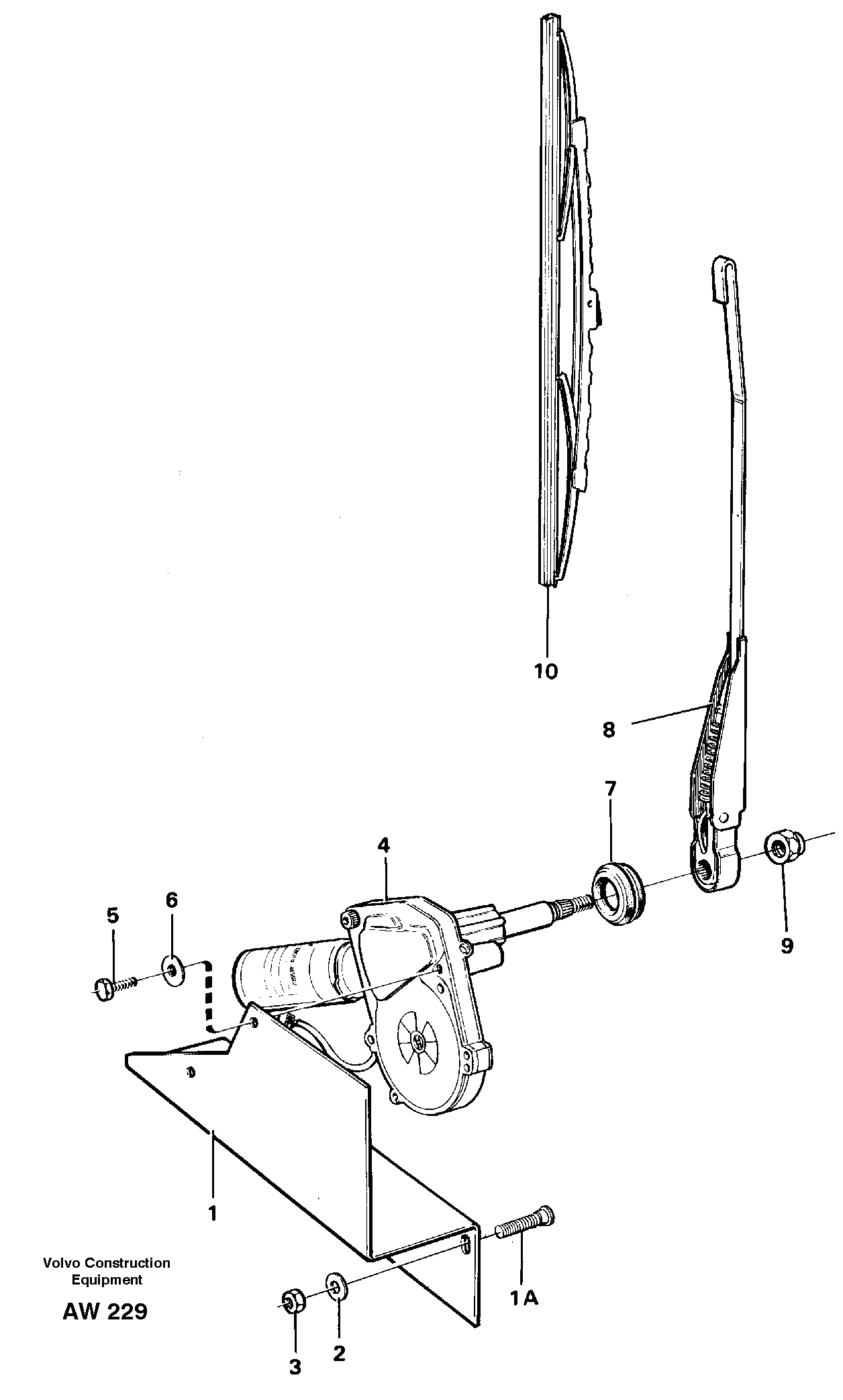 Схема запчастей Volvo L180C - 90607 Windshield wiper, rear L180C S/N 2533-SWE, 60465-USA