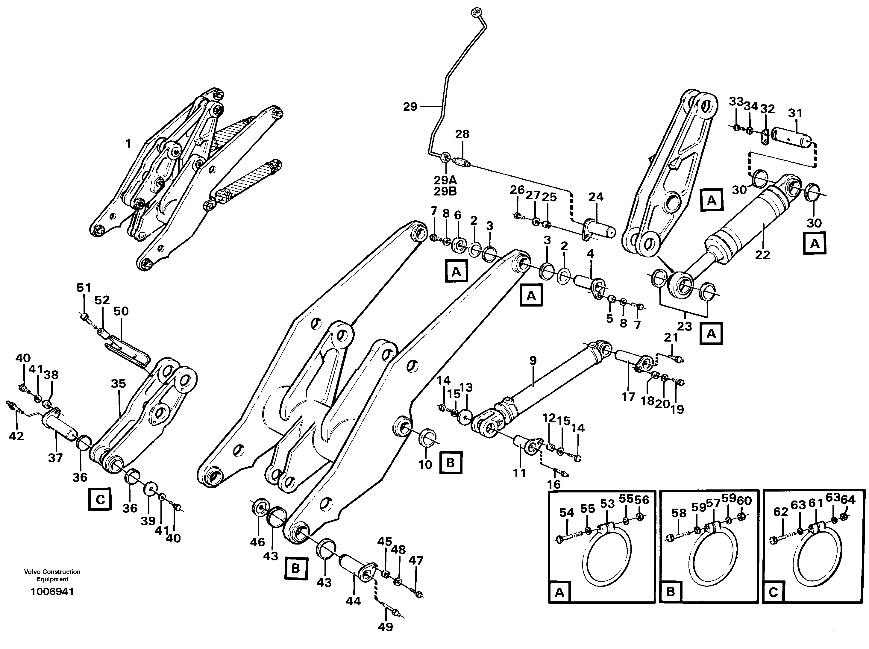 Схема запчастей Volvo L180C - 28792 Lifting unit L180C S/N 2533-SWE, 60465-USA