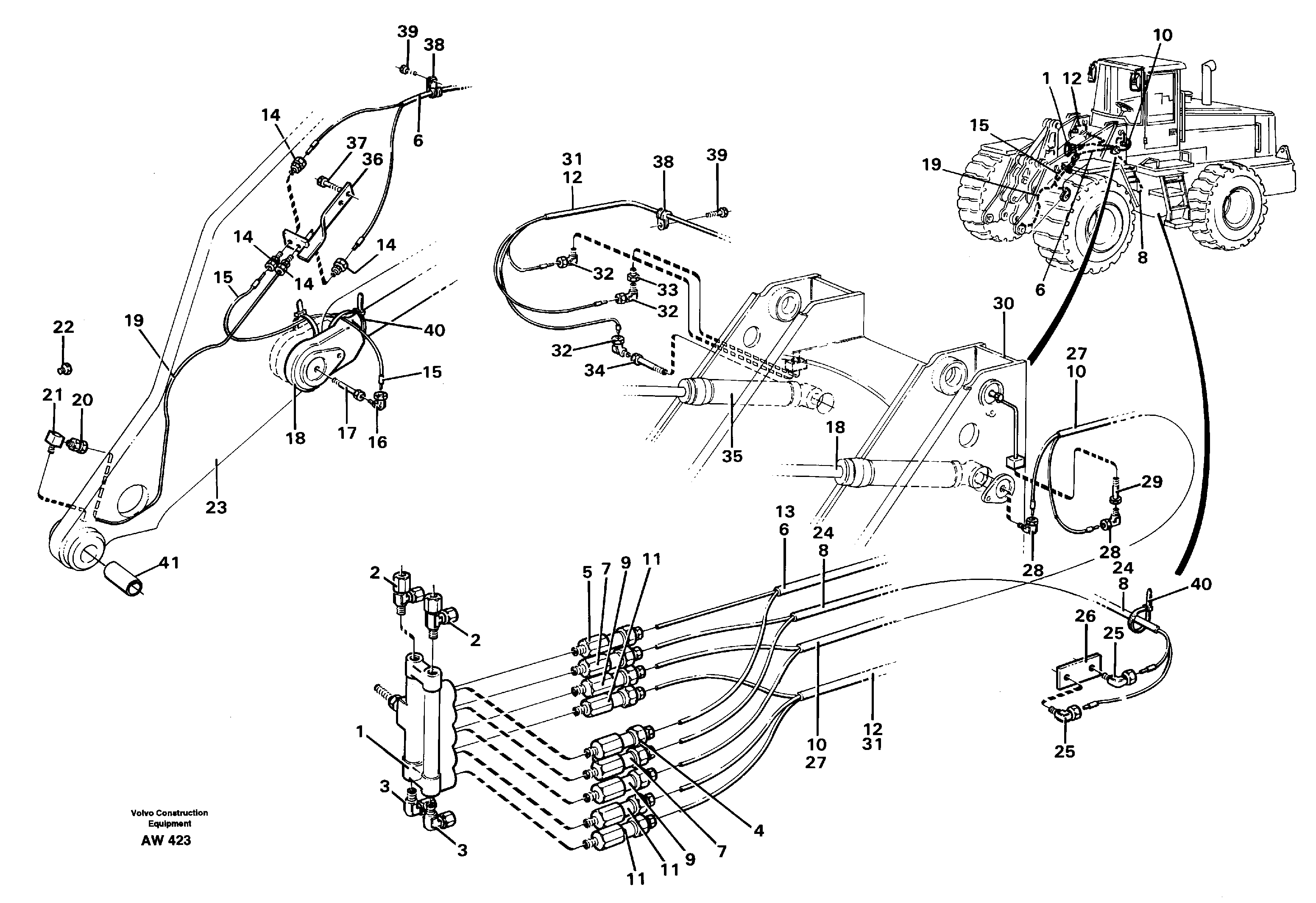 Схема запчастей Volvo L180C - 69786 Distribution block, B2 L180C S/N 2533-SWE, 60465-USA