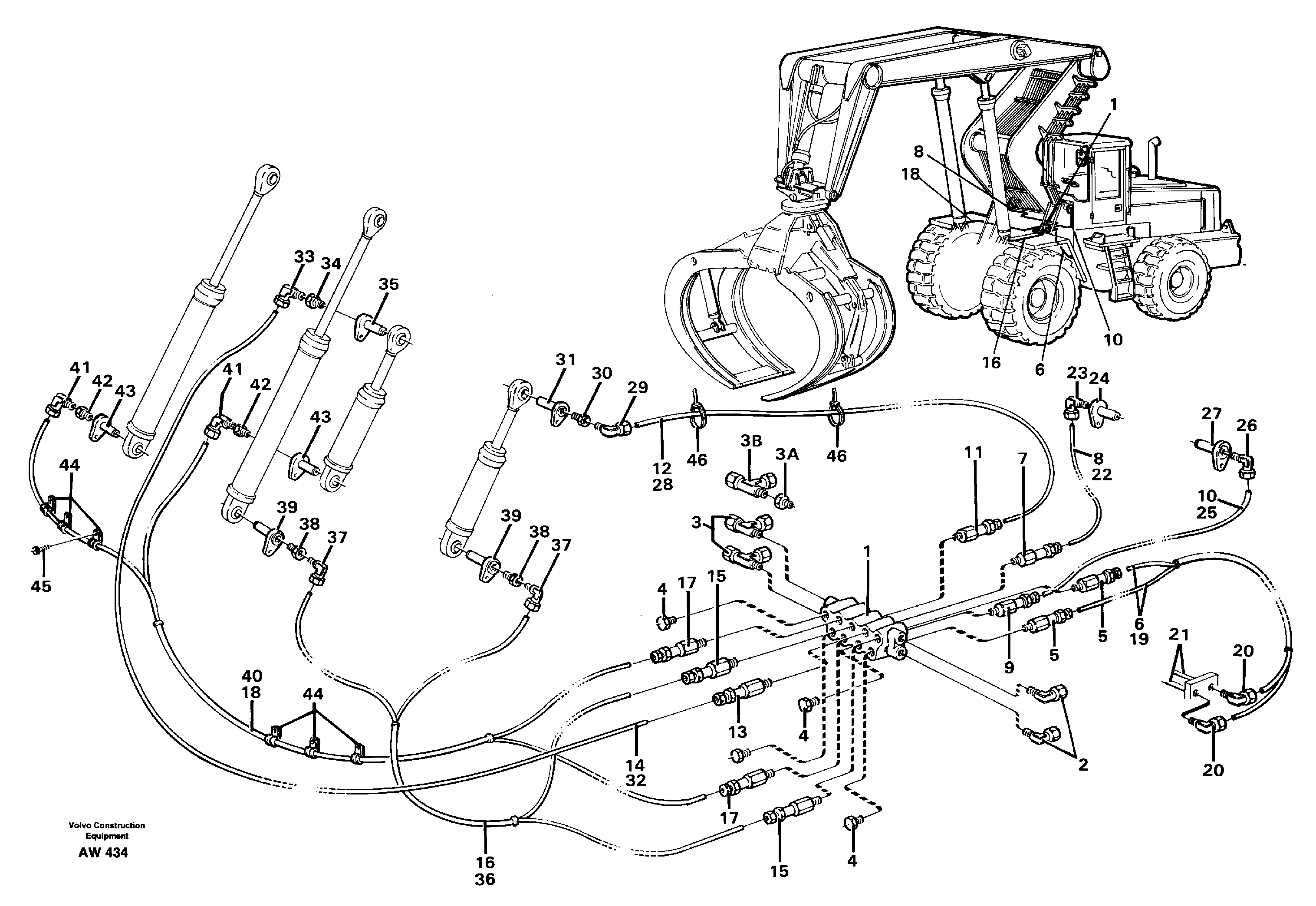 Схема запчастей Volvo L180C - 69790 Distribution block, B2 L180C S/N 2533-SWE, 60465-USA