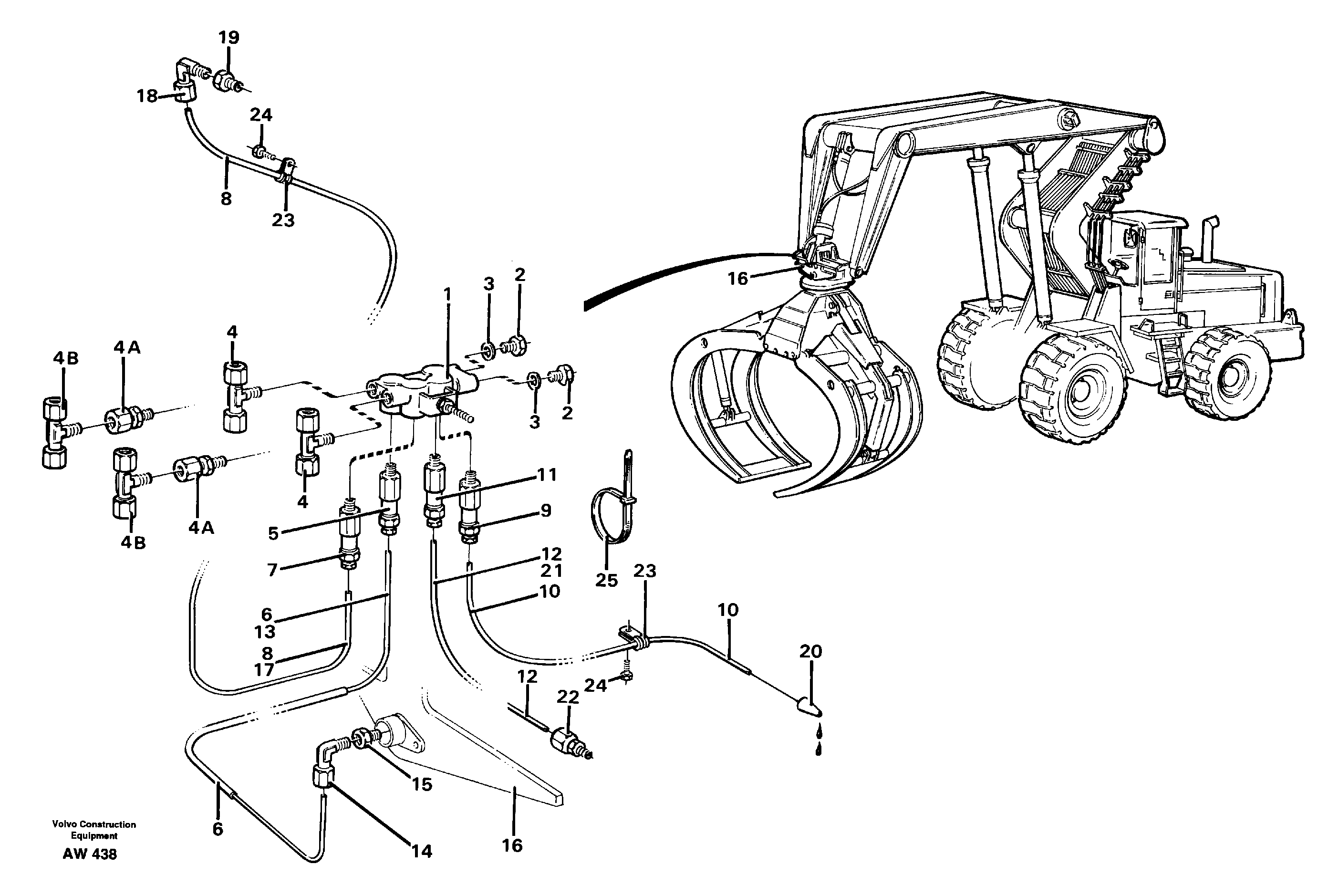 Схема запчастей Volvo L180C - 69794 Distribution block, B5 L180C S/N 2533-SWE, 60465-USA