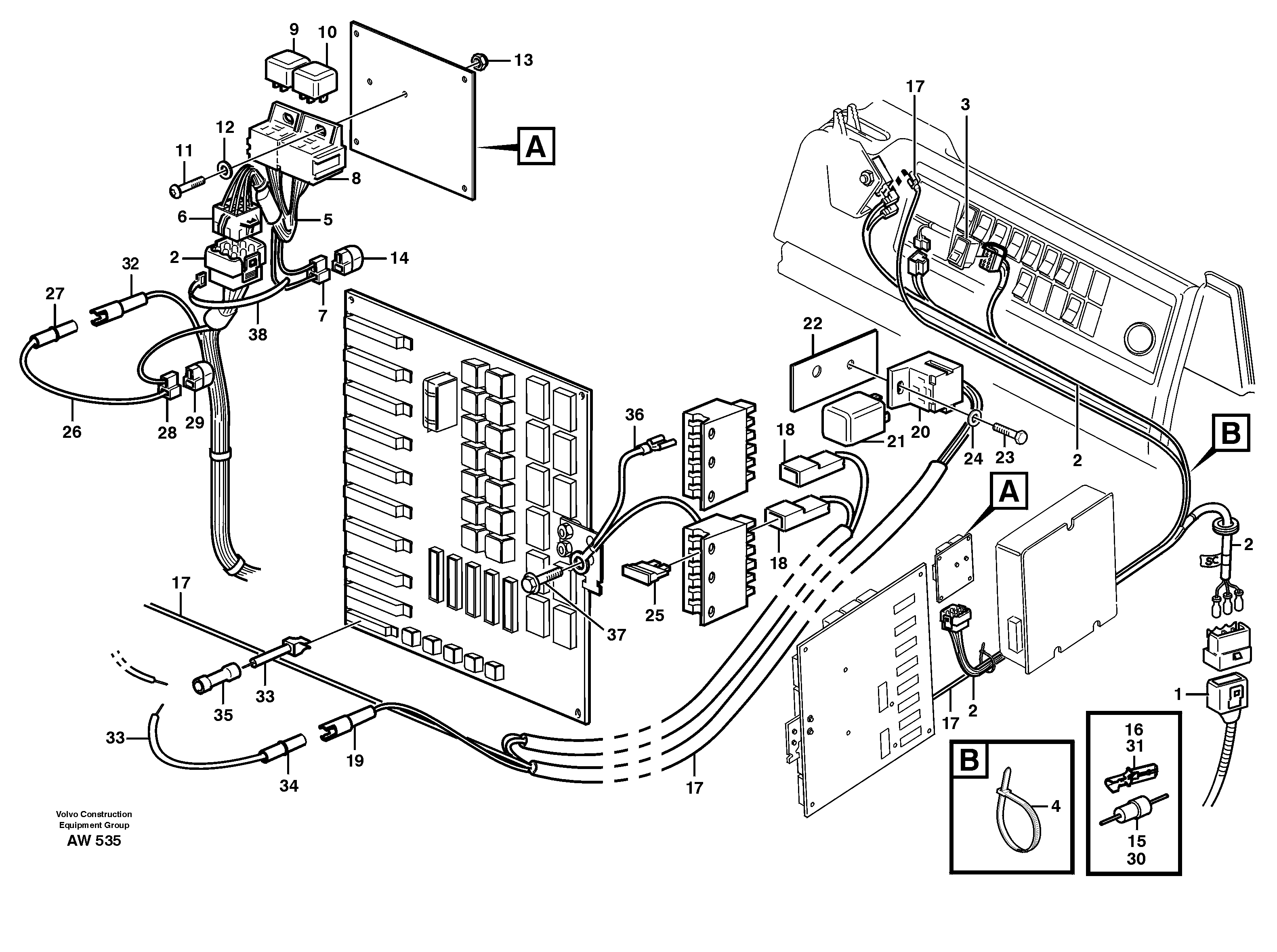 Схема запчастей Volvo L180C - 55178 Cable harness, air conditioning L180C S/N 2533-SWE, 60465-USA