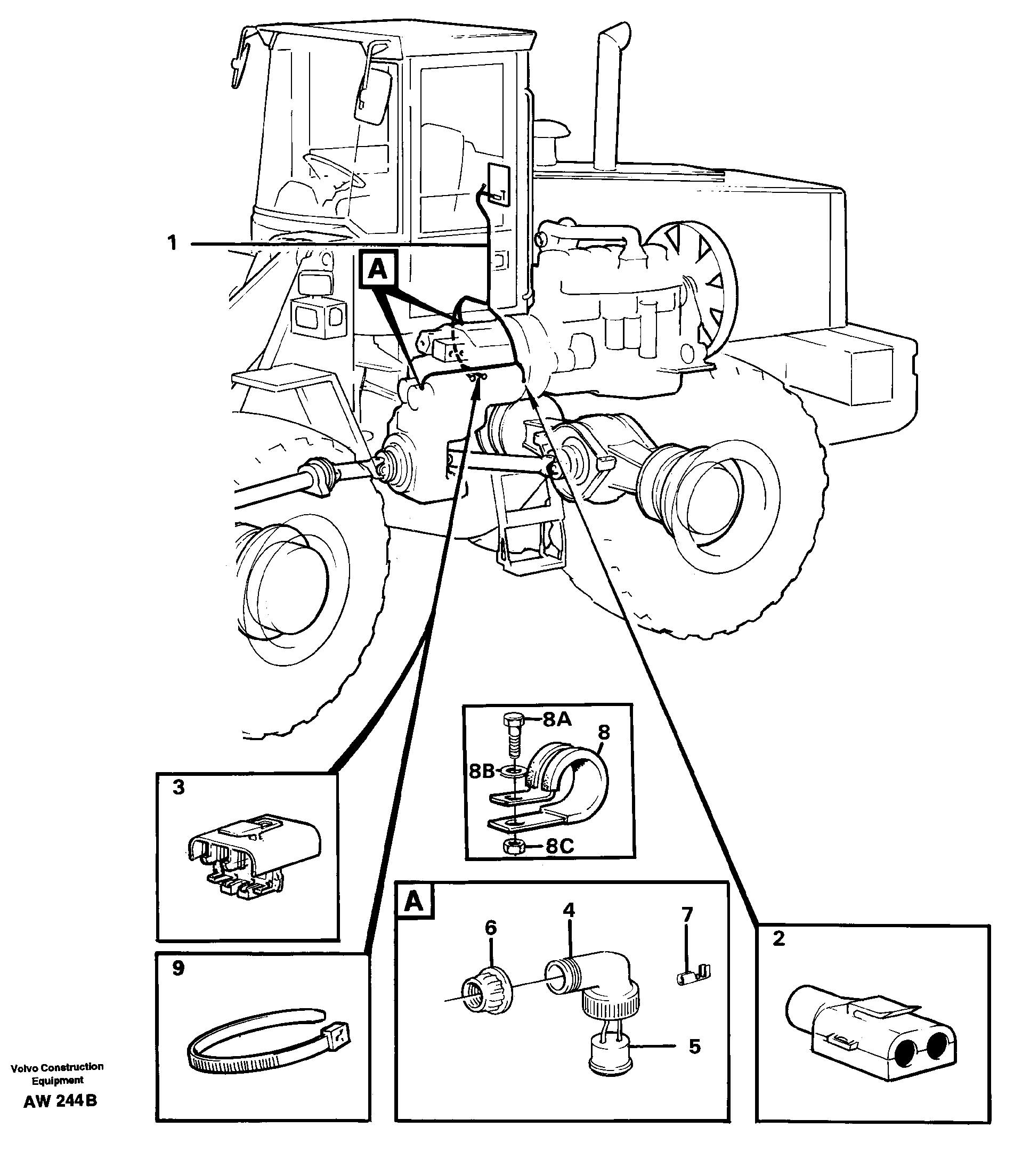 Схема запчастей Volvo L180C - 83162 Cable harness, transmission L180C S/N 2533-SWE, 60465-USA