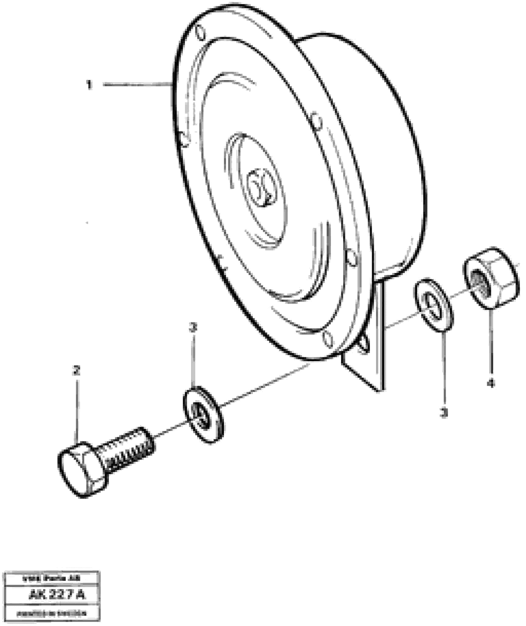 Схема запчастей Volvo L180C - 11608 Compressor horn L180/L180C VOLVO BM VOLVO BM L180/L180C SER NO -2532 / -60469 USA