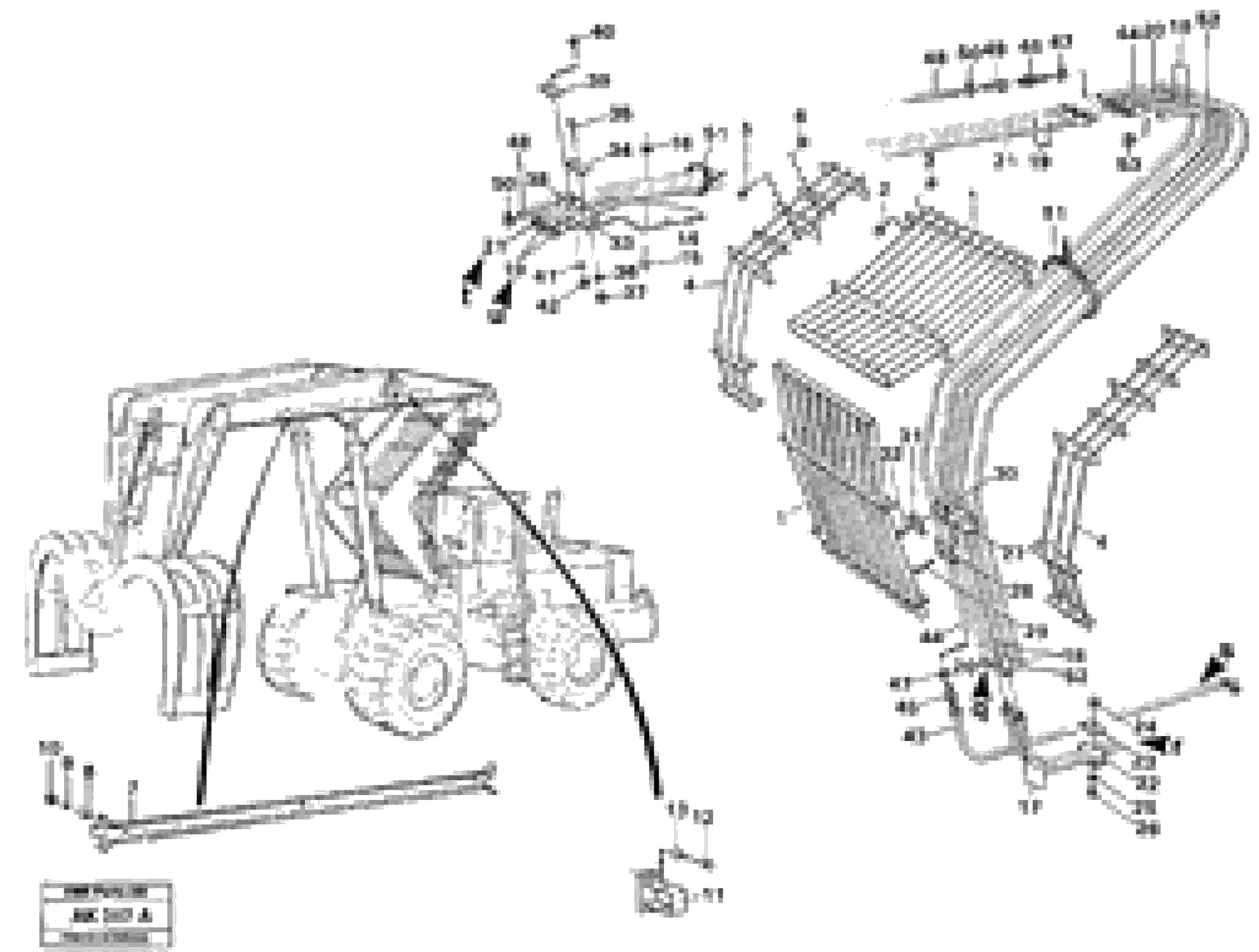 Схема запчастей Volvo L180C - 84092 Protection and hose assembly, high lift unit L180/L180C VOLVO BM VOLVO BM L180/L180C SER NO -2532 / -60469 USA