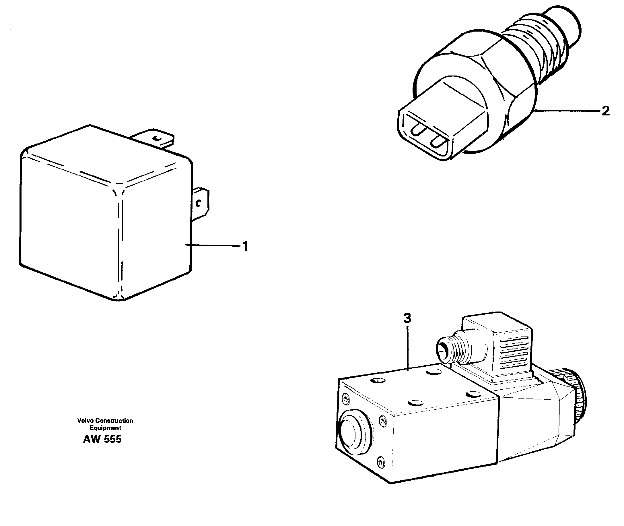 Схема запчастей Volvo L180C - 99283 Referens list: Relay, sender and solenoid valves L180C S/N 2533-SWE, 60465-USA