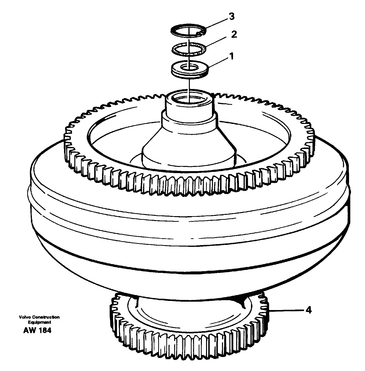 Схема запчастей Volvo L180C - 58797 Torque converter L180C S/N 2533-SWE, 60465-USA