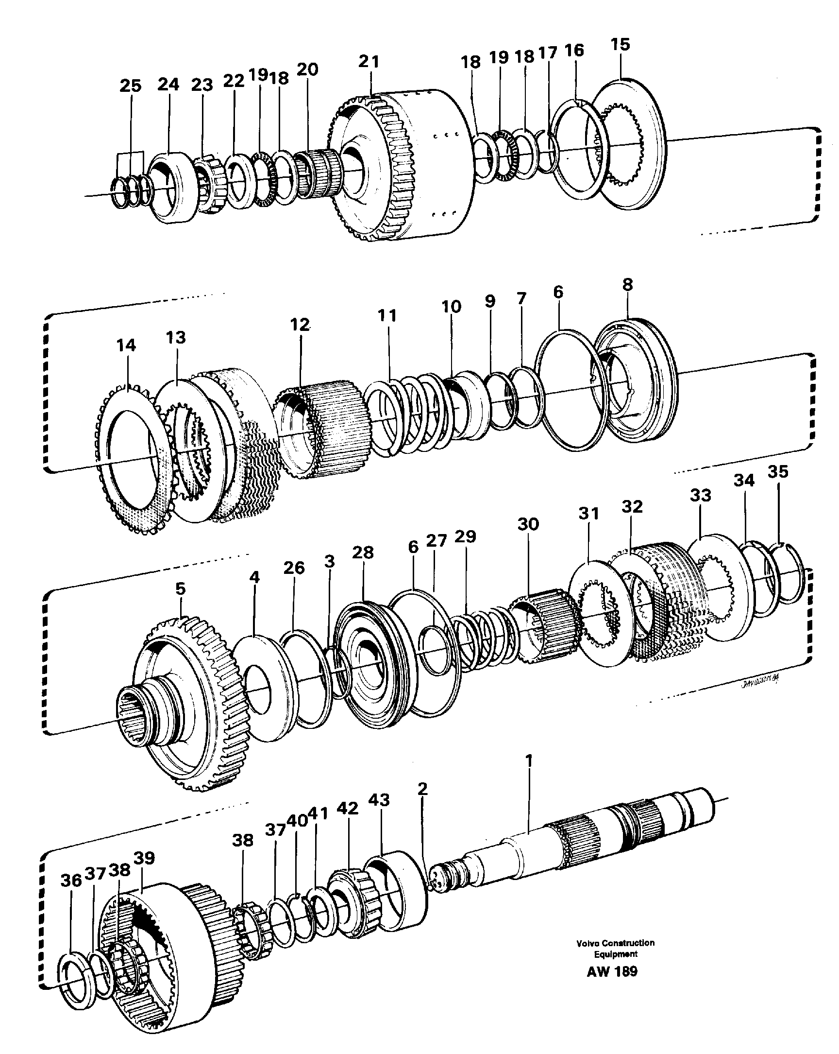 Схема запчастей Volvo L180C - 15409 Hydraulic clutch, forward / 1 st speed L180C S/N 2533-SWE, 60465-USA