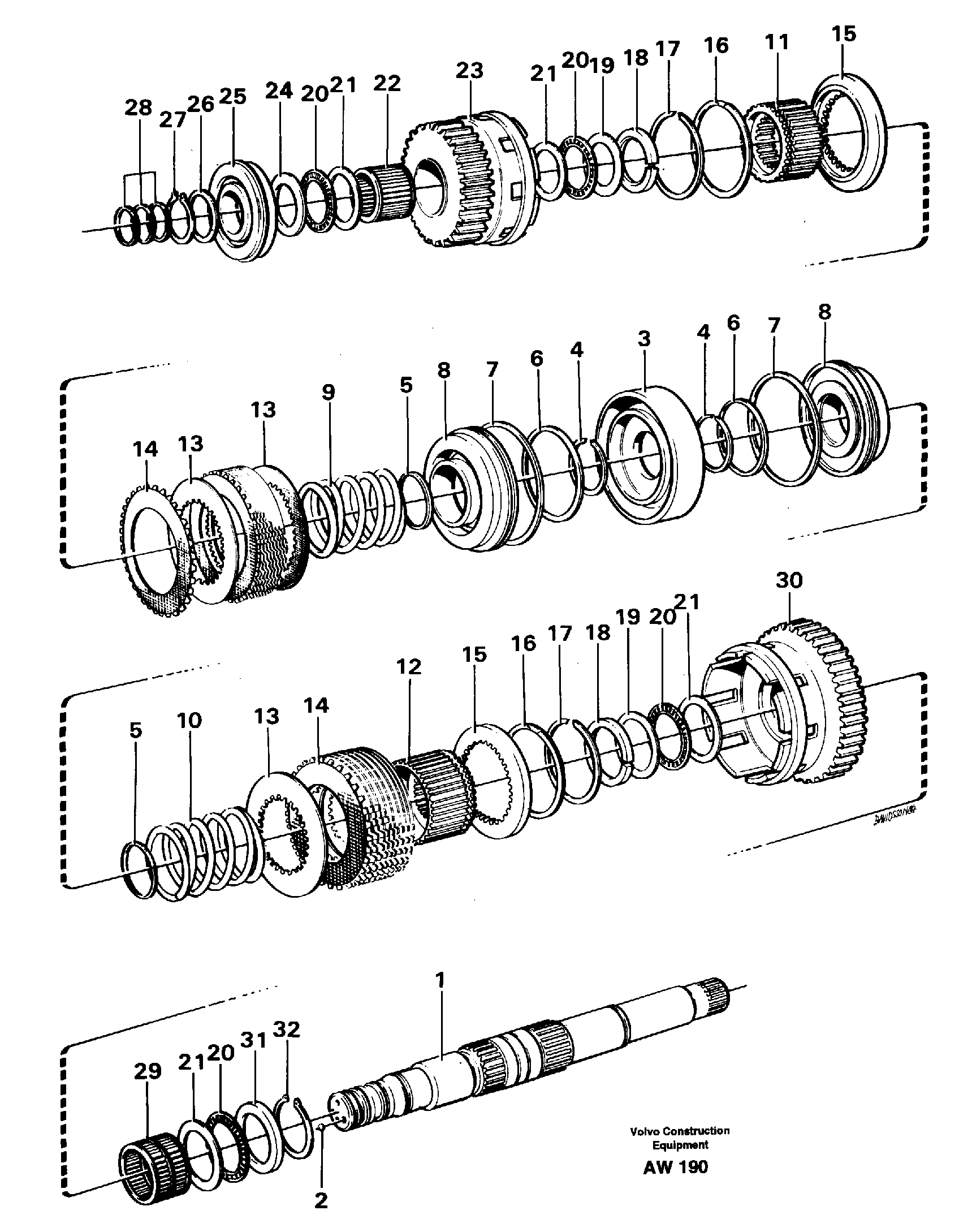 Схема запчастей Volvo L180C - 24392 Hydraulic clutch, 3rd / 4th speed L180C S/N 2533-SWE, 60465-USA