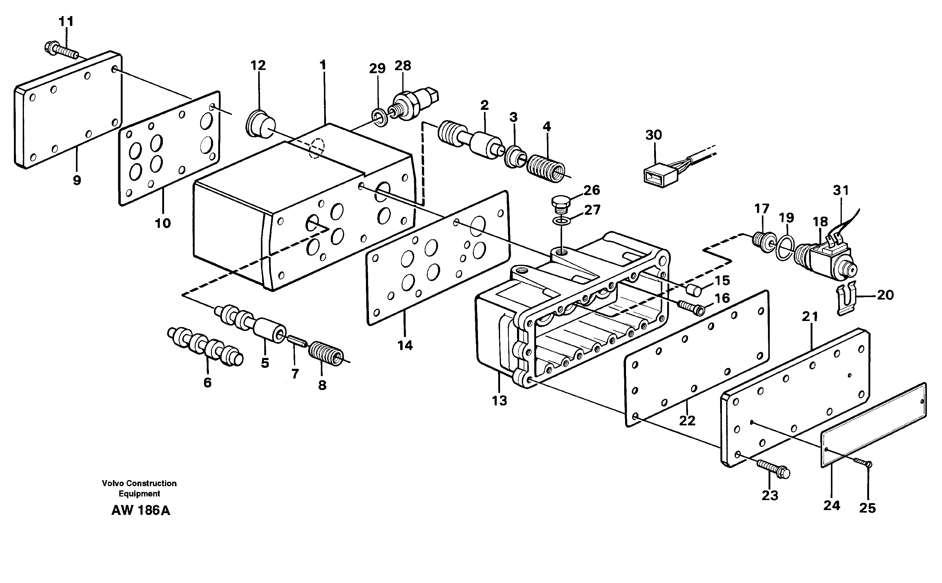 Схема запчастей Volvo L180C - 55183 Range selector valve L180C S/N 2533-SWE, 60465-USA