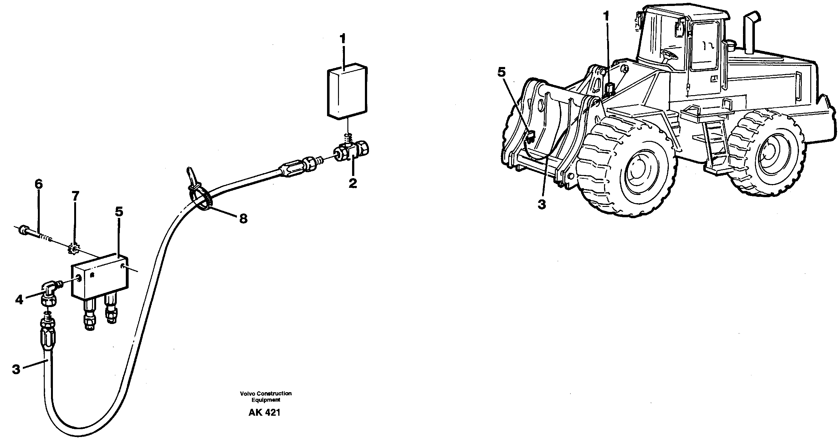 Схема запчастей Volvo L180C - 22791 Central lubrication, tool bar L180/L180C VOLVO BM VOLVO BM L180/L180C SER NO -2532 / -60469 USA