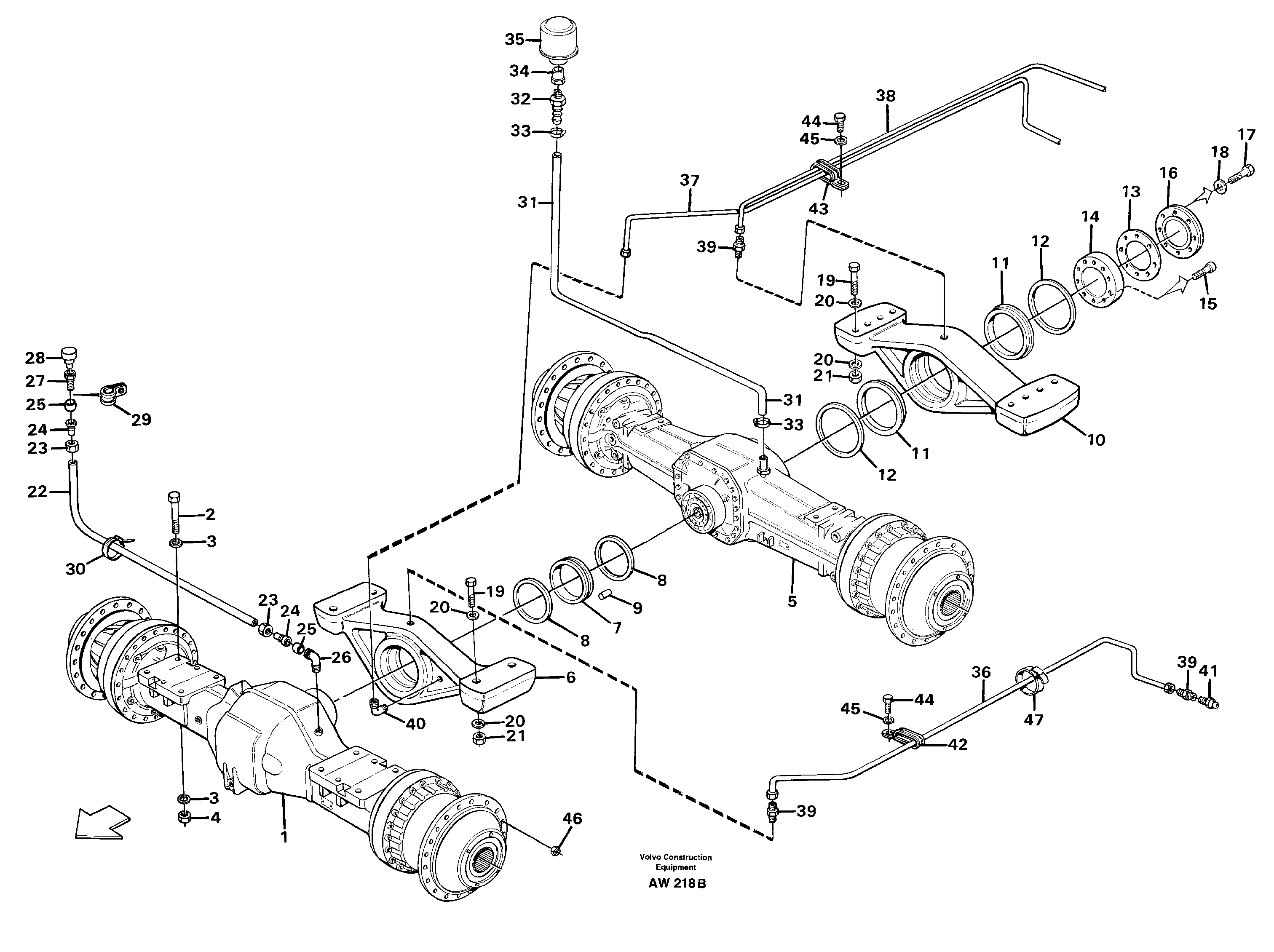 Схема запчастей Volvo L180C - 83997 Planet shafts with fitting parts L180C S/N 2533-SWE, 60465-USA