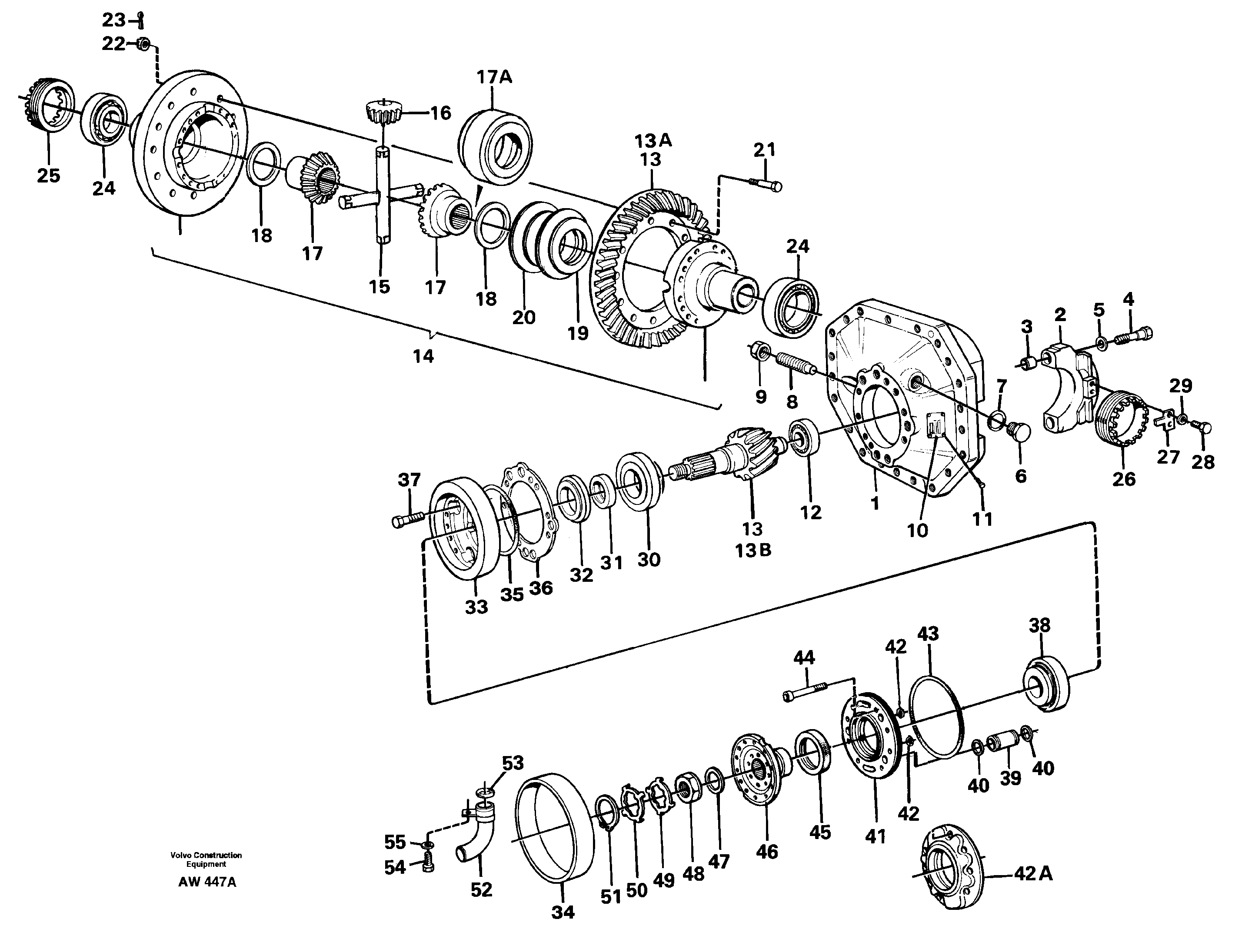 Схема запчастей Volvo L180C - 6798 Final drive, rear L180C S/N 2533-SWE, 60465-USA