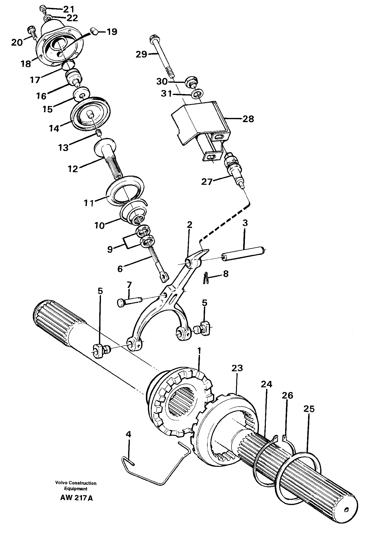 Схема запчастей Volvo L180C - 36497 Differential lock L180C S/N 2533-SWE, 60465-USA