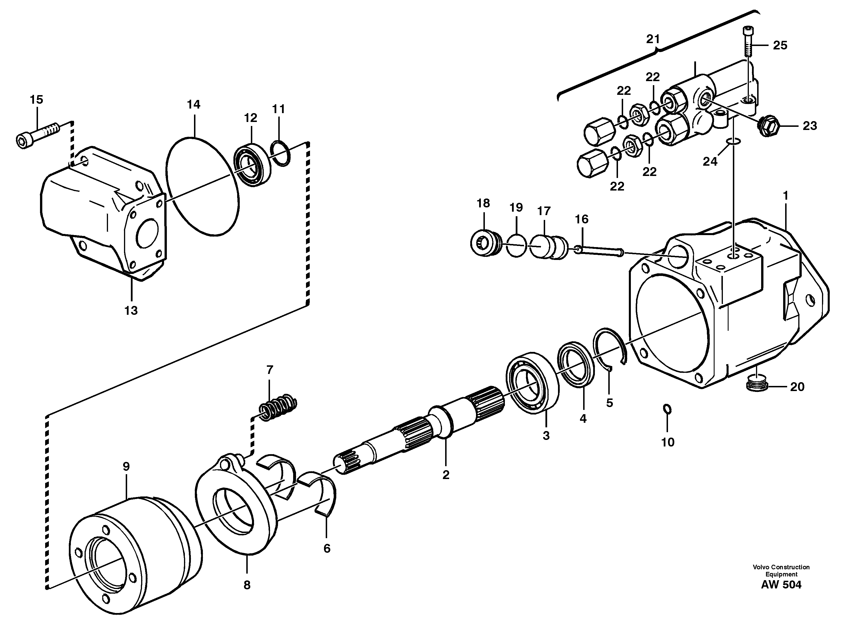 Схема запчастей Volvo L180C - 19234 Hydraulic pump, fan pump L180C S/N 2533-SWE, 60465-USA