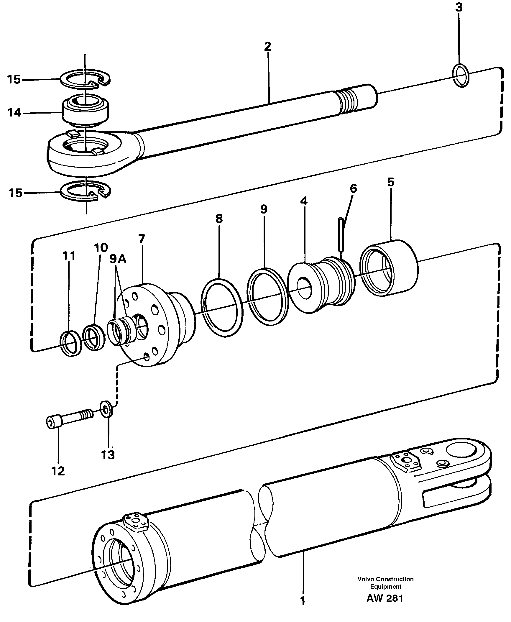 Схема запчастей Volvo L180C - 49408 Гидроцилиндр L180C S/N 2533-SWE, 60465-USA