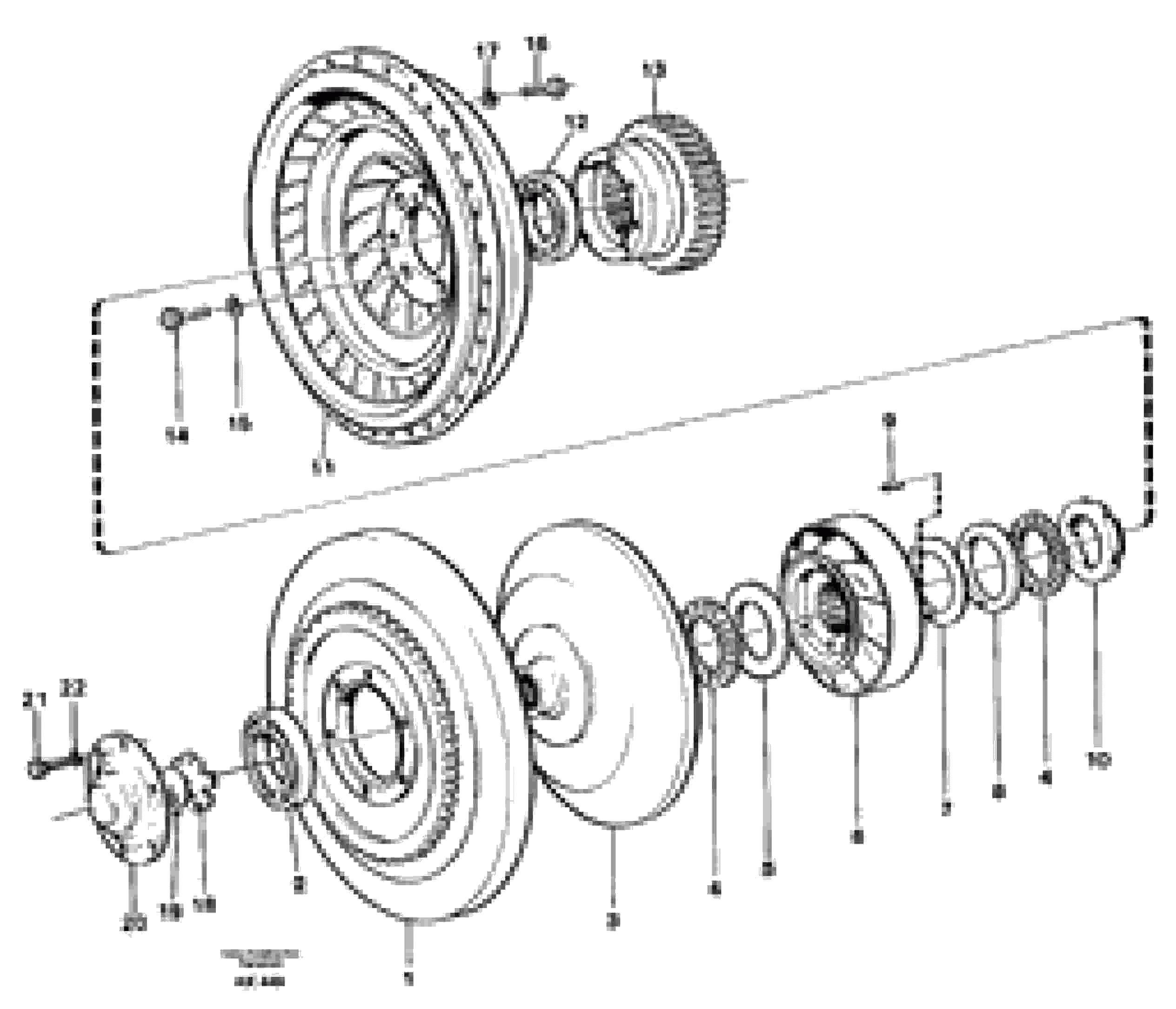 Схема запчастей Volvo L180C - 28843 Torque converter L180/L180C VOLVO BM VOLVO BM L180/L180C SER NO -2532 / -60469 USA