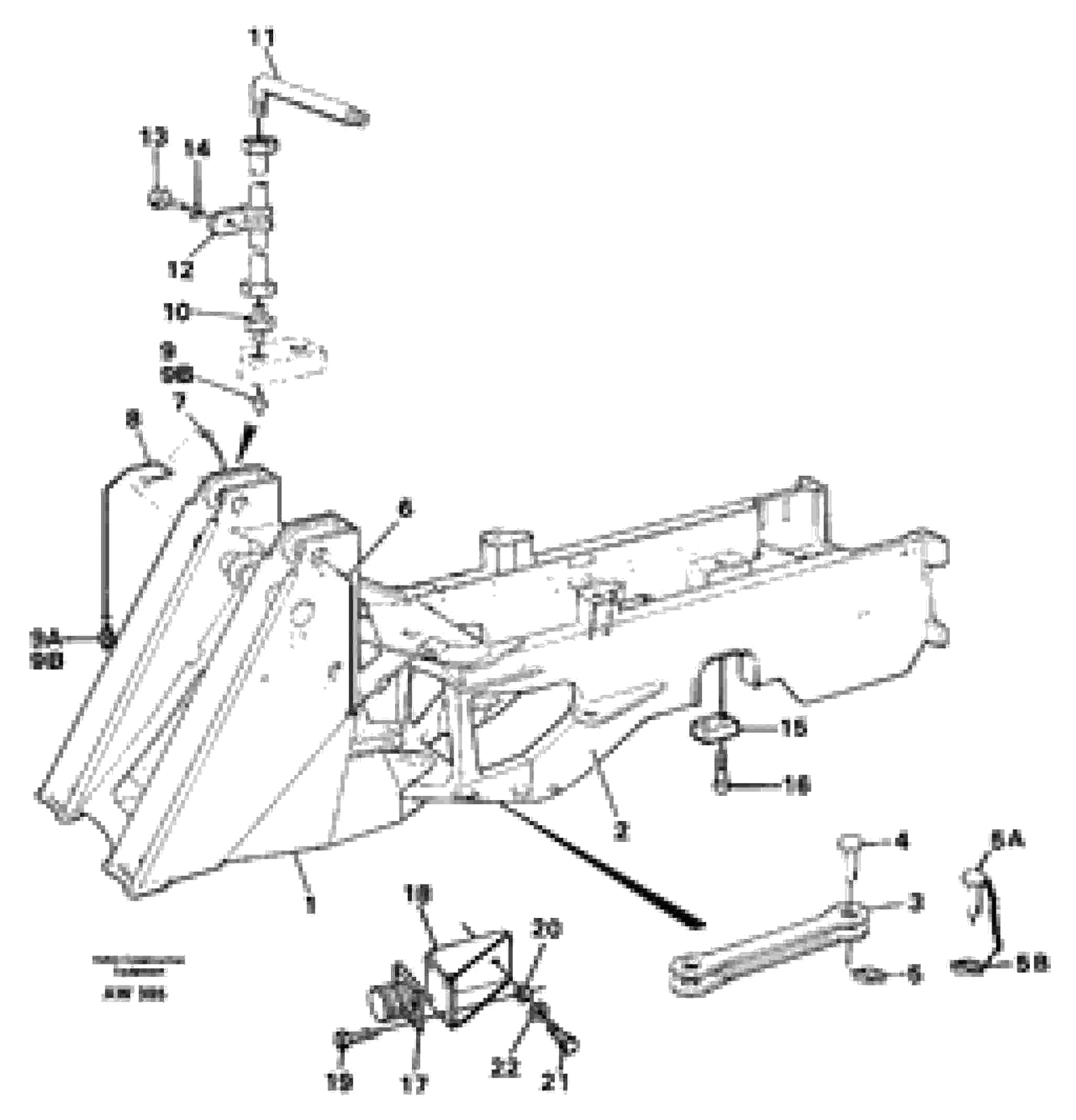 Схема запчастей Volvo L180C - 62206 Frame L180C S/N 2533-SWE, 60465-USA