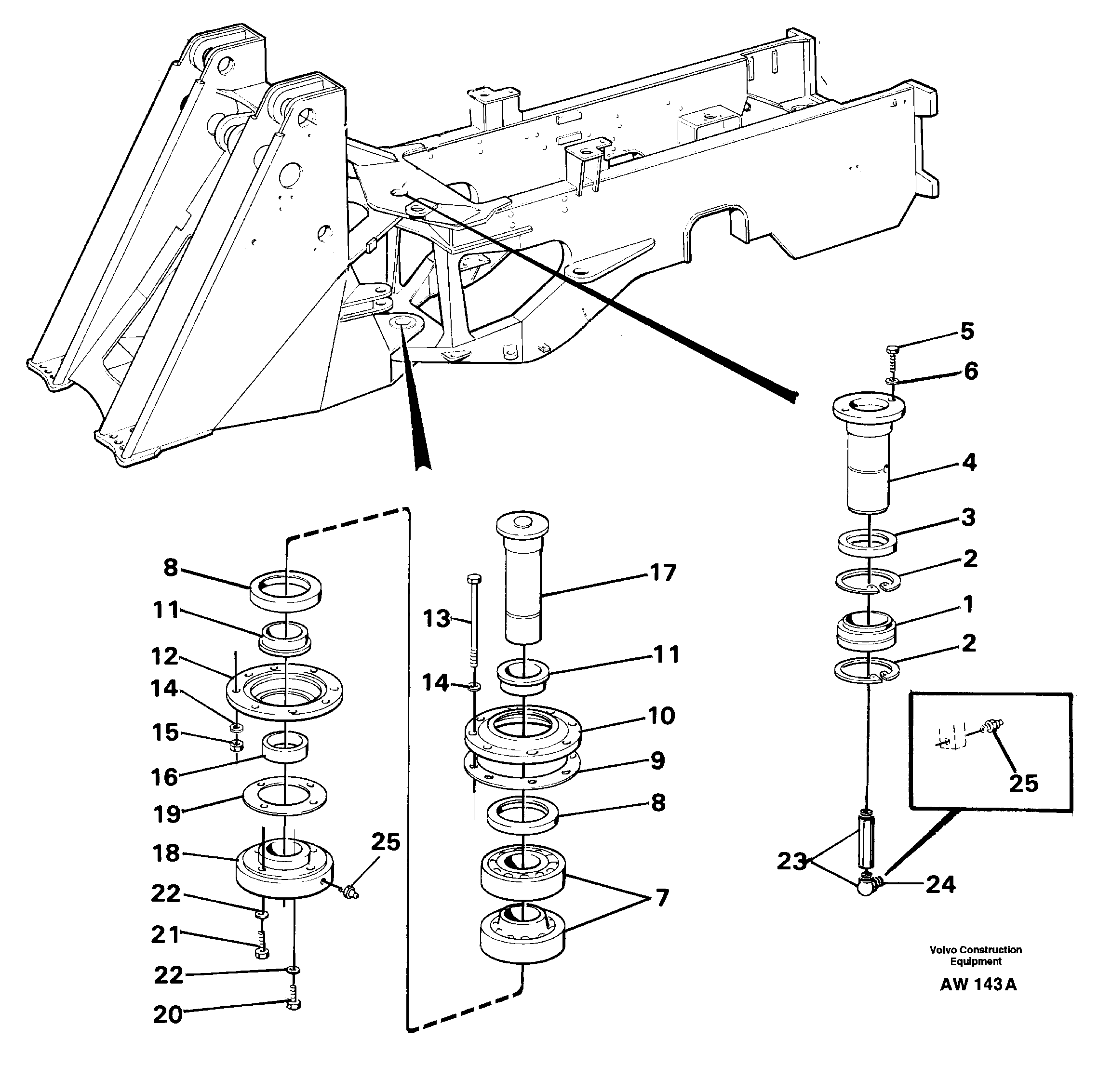 Схема запчастей Volvo L180C - 19237 Frame link L180C S/N 2533-SWE, 60465-USA